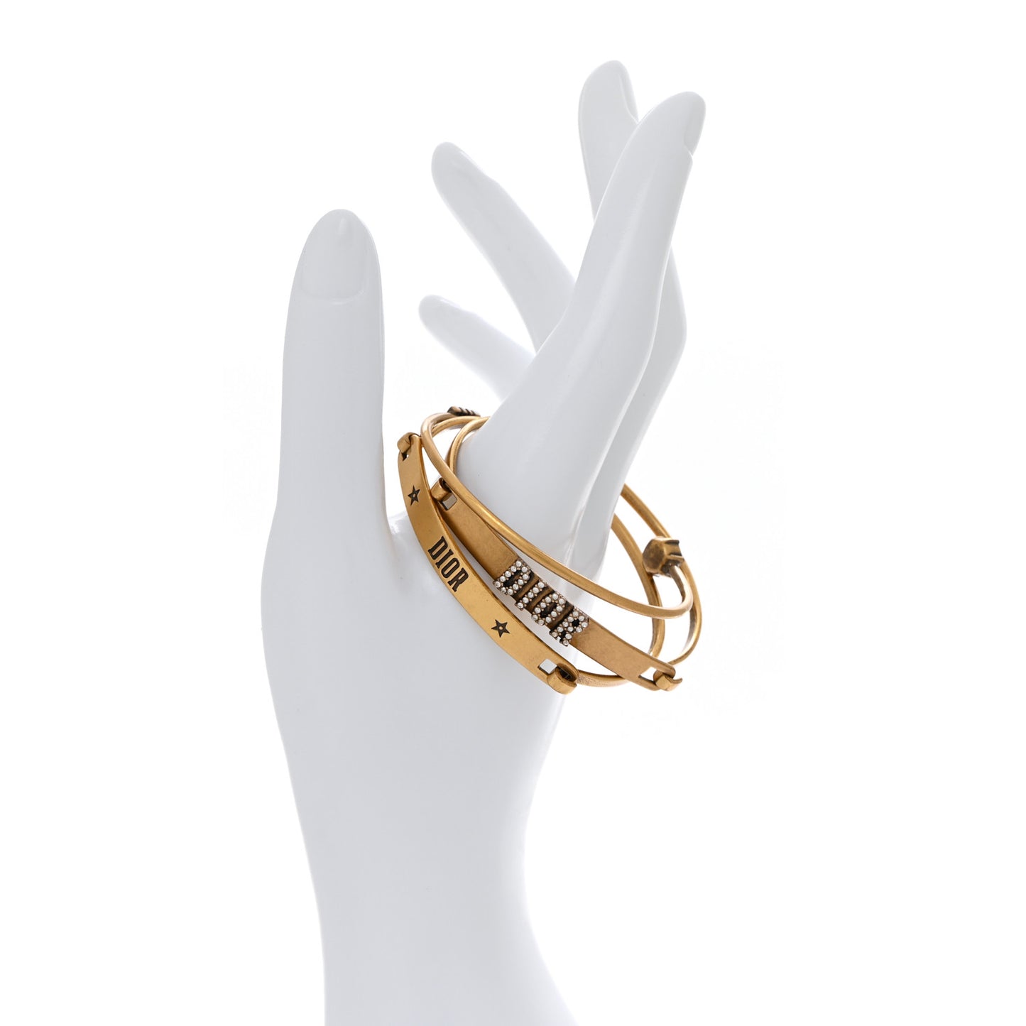 Metal Crystal Dio(r)evolution Bracelet Set Gold