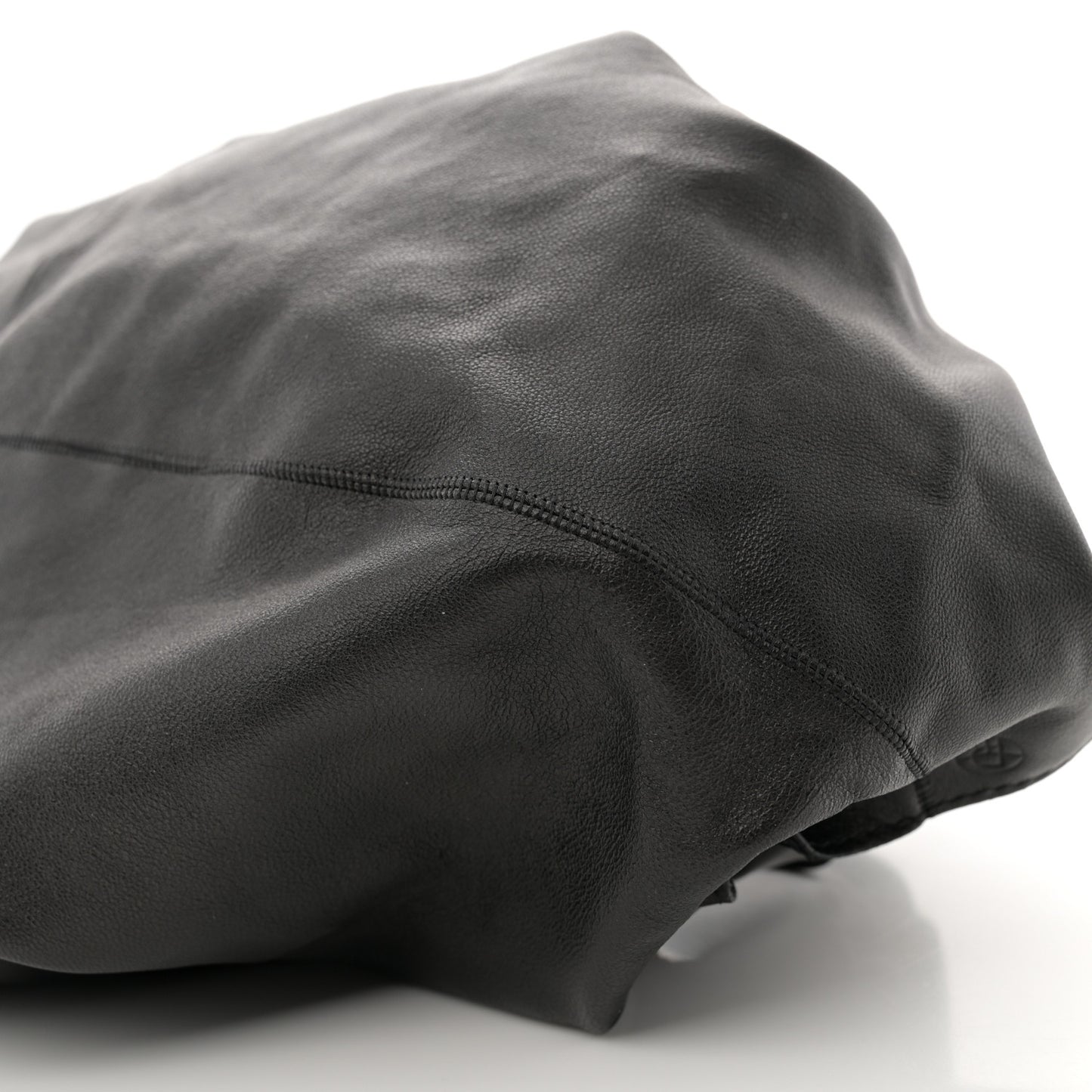 Polished Saddle Calfskin Small Ascot Bag Black