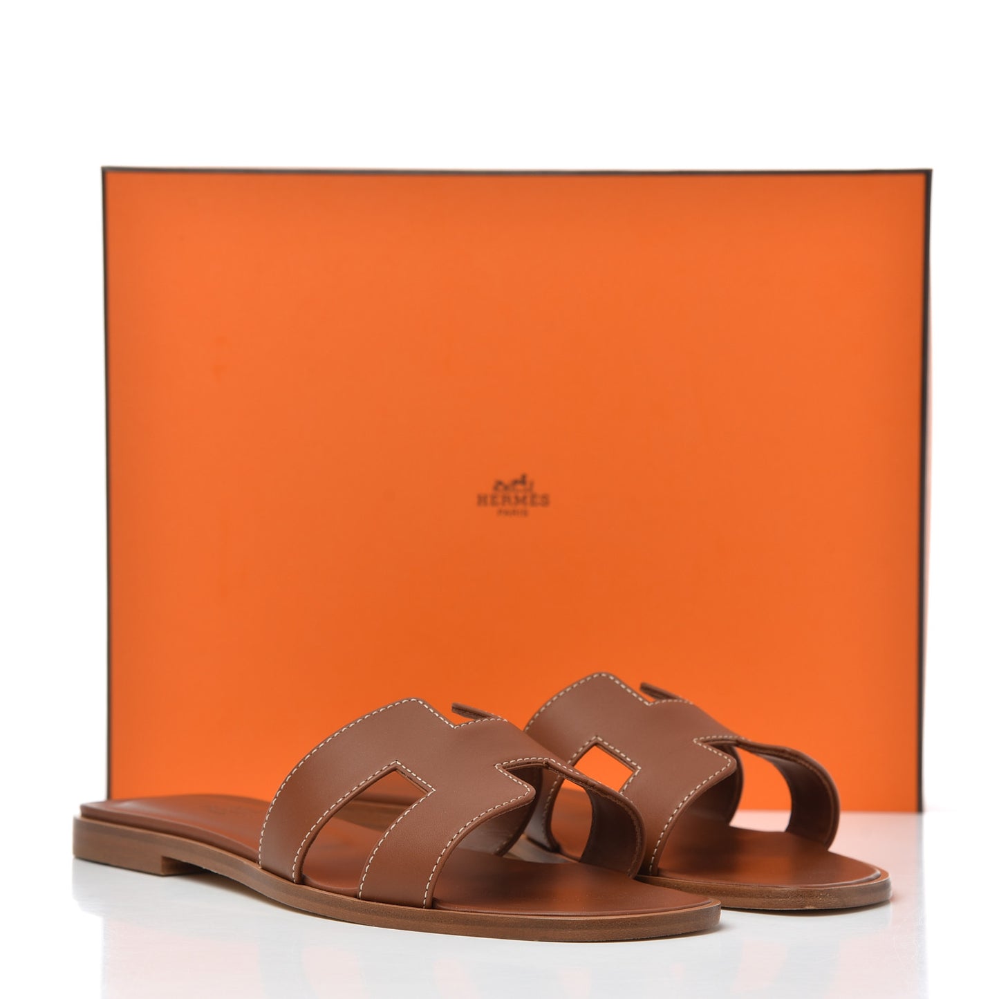 Box Calfskin Oran Sandals 37.5 Gold