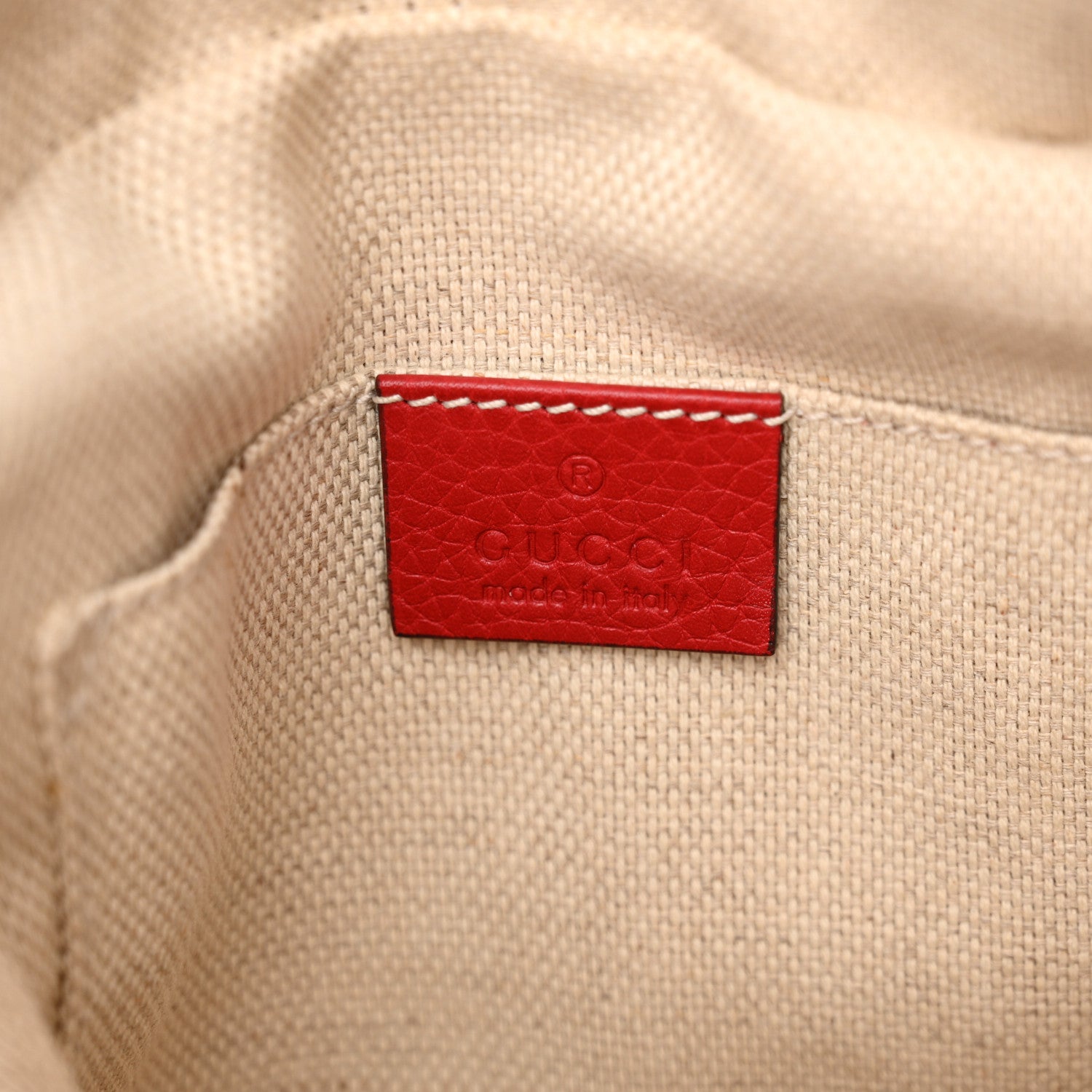 Gucci Pebbled Calfskin Small Soho Disco Bag Vibrant Red 5 of 9