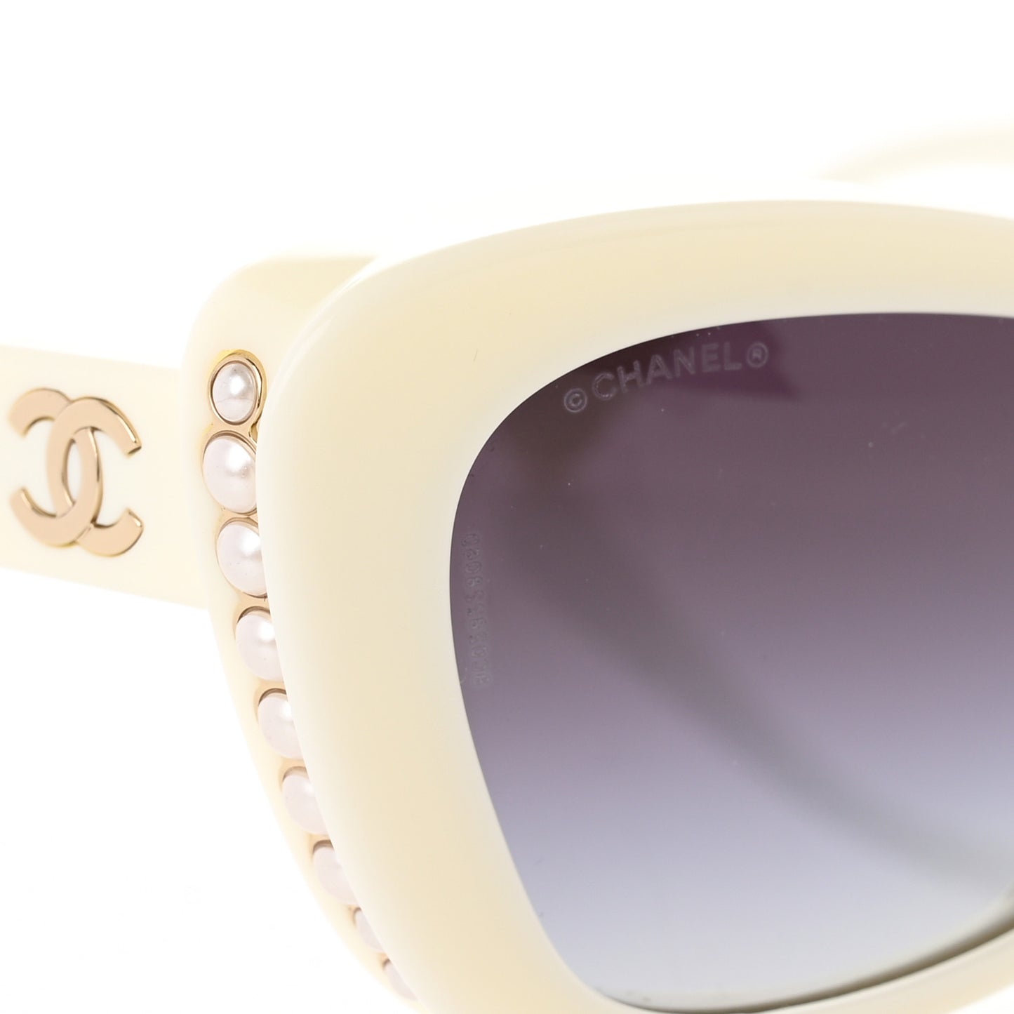 Acetate Pearl Cat Eye CC Sunglasses 5481-H-A White