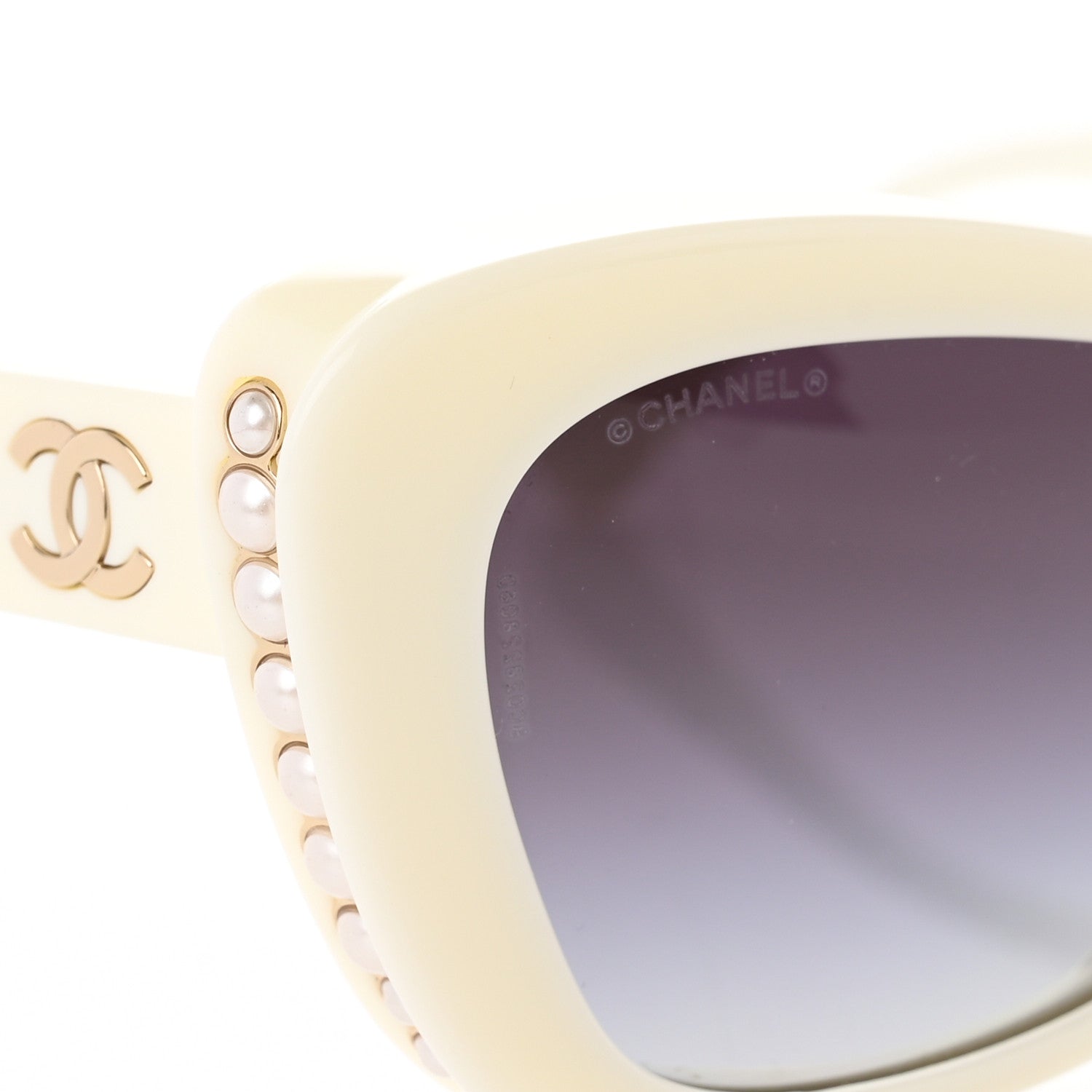 Chanel Acetate Pearl Cat Eye CC Sunglasses 5481-H-A White 7 of 9