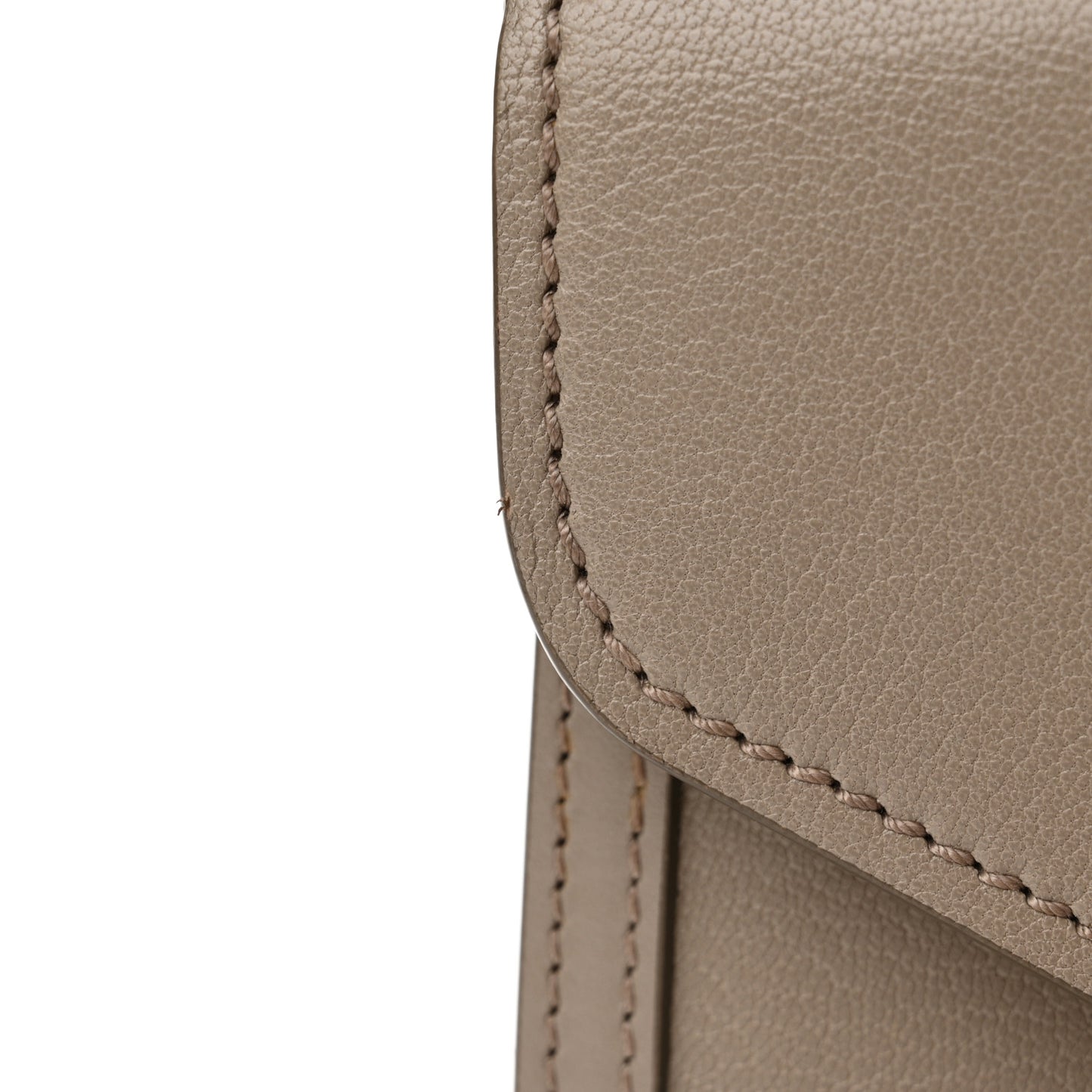 Shiny Goatskin Calfskin Mini Aby Chain Shoulder Bag Motty Grey
