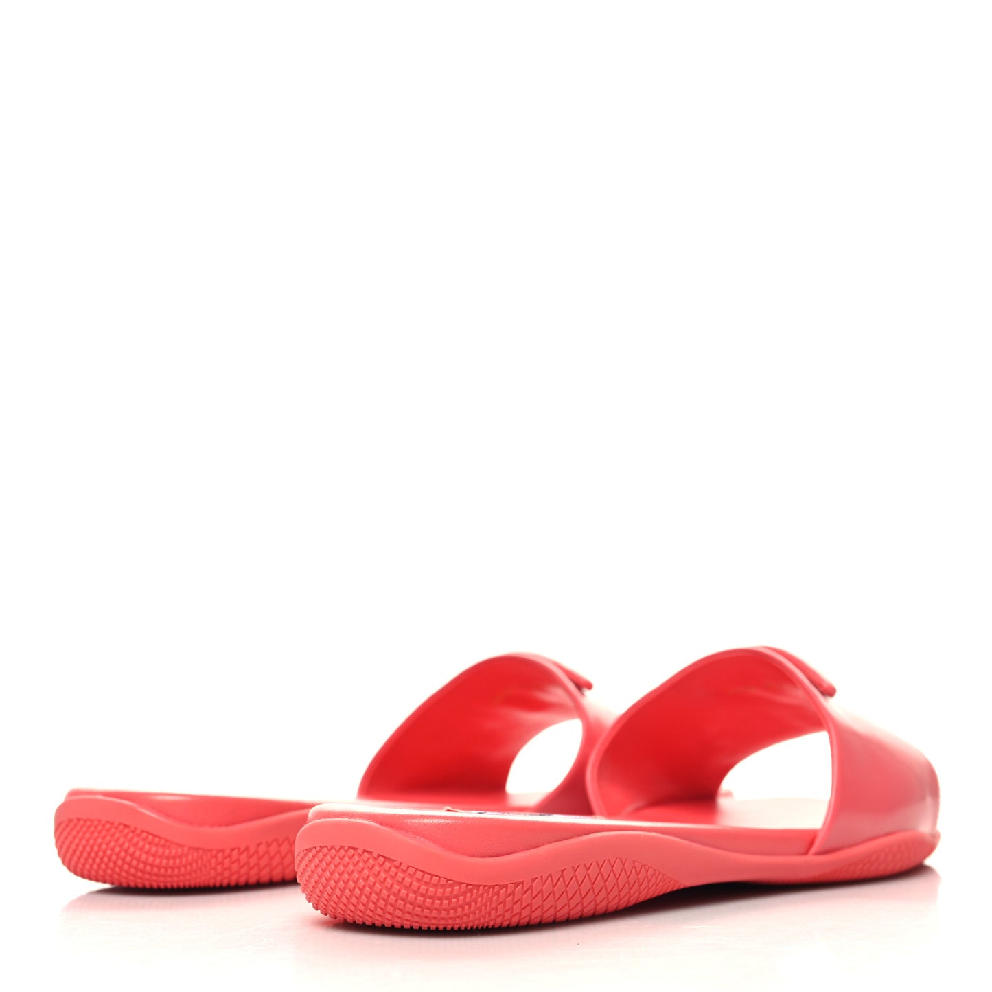 Spazzolato Triangle Logo Slide Flat Sandals 38 Corallo