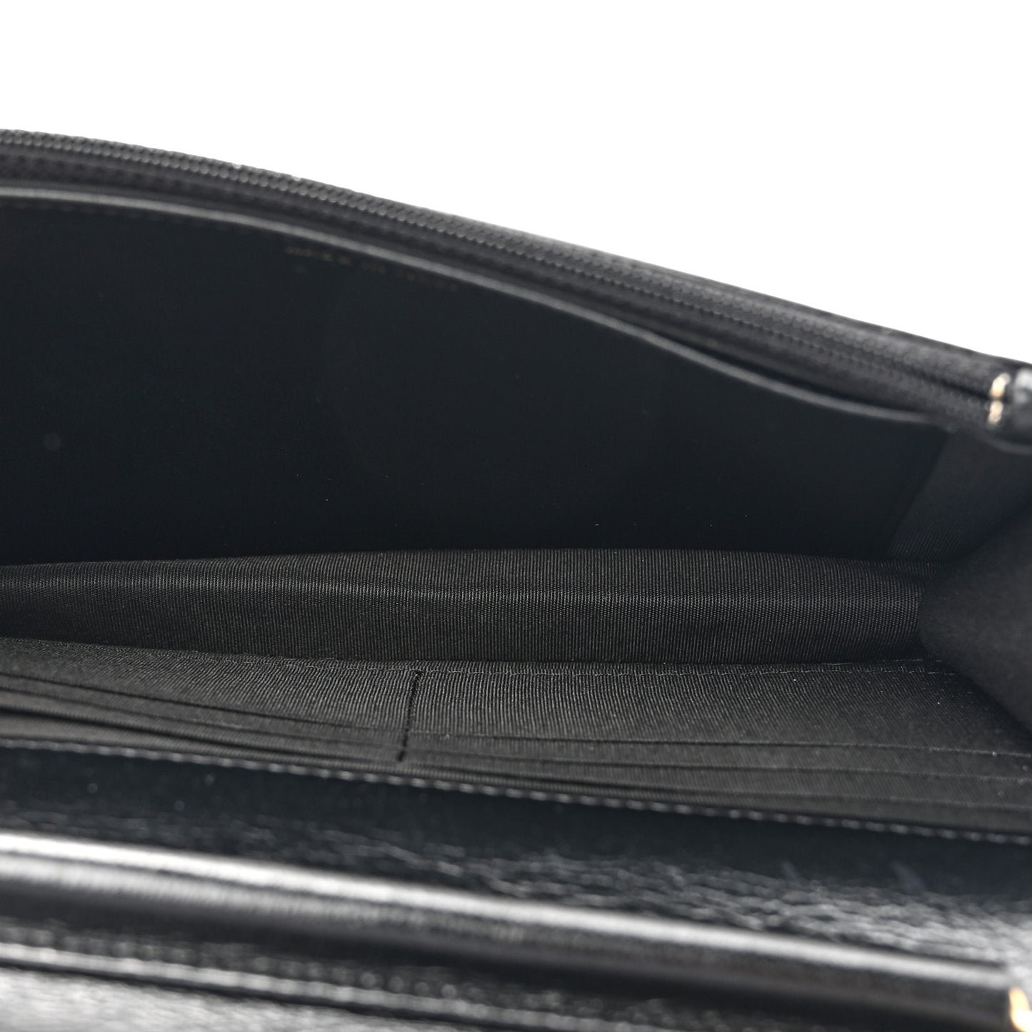 Goatskin Stitched Golden CC Wallet on Chain WOC Black