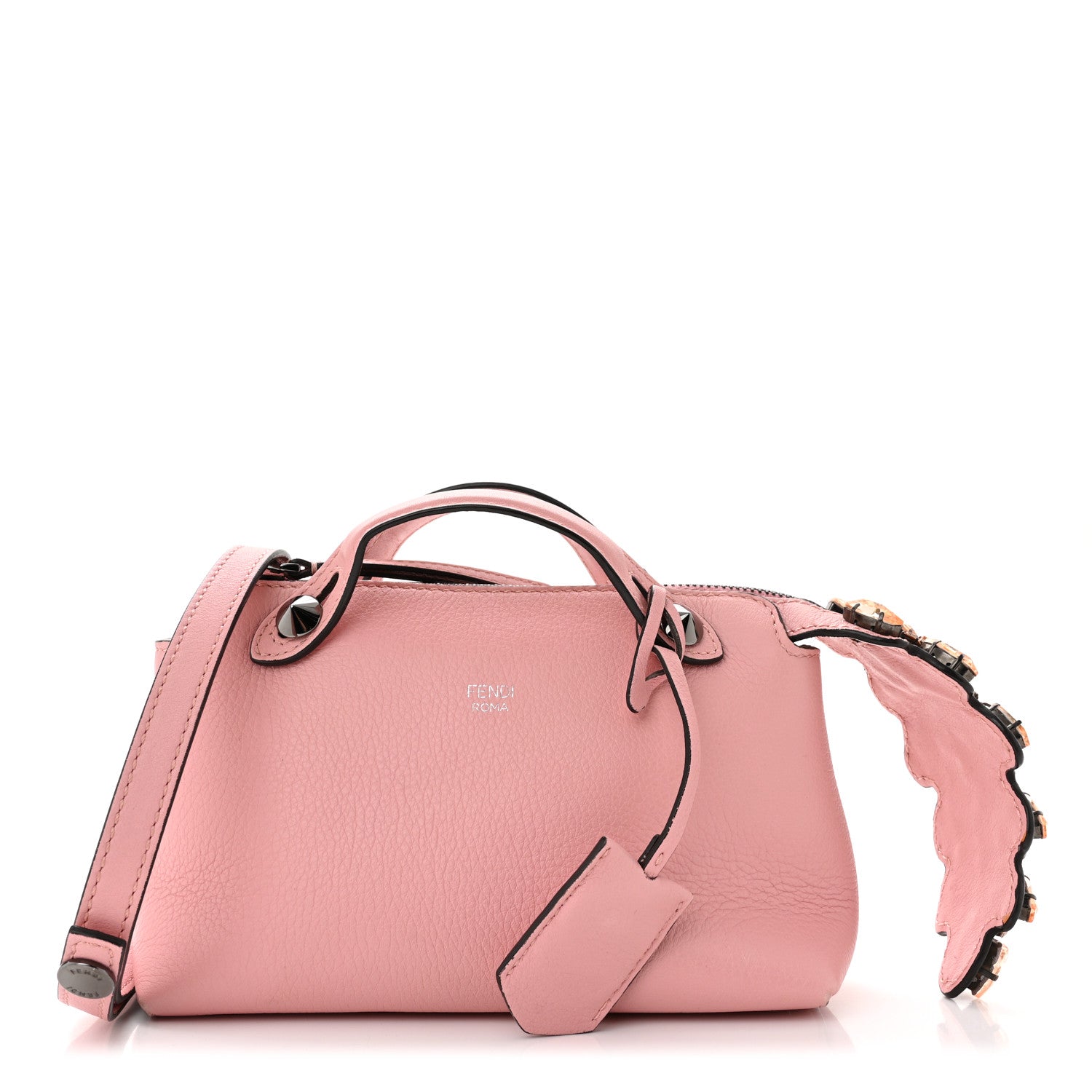 Fendi Vitello Dolce Crystal Croc Tail Mini By The Way Boston Bag