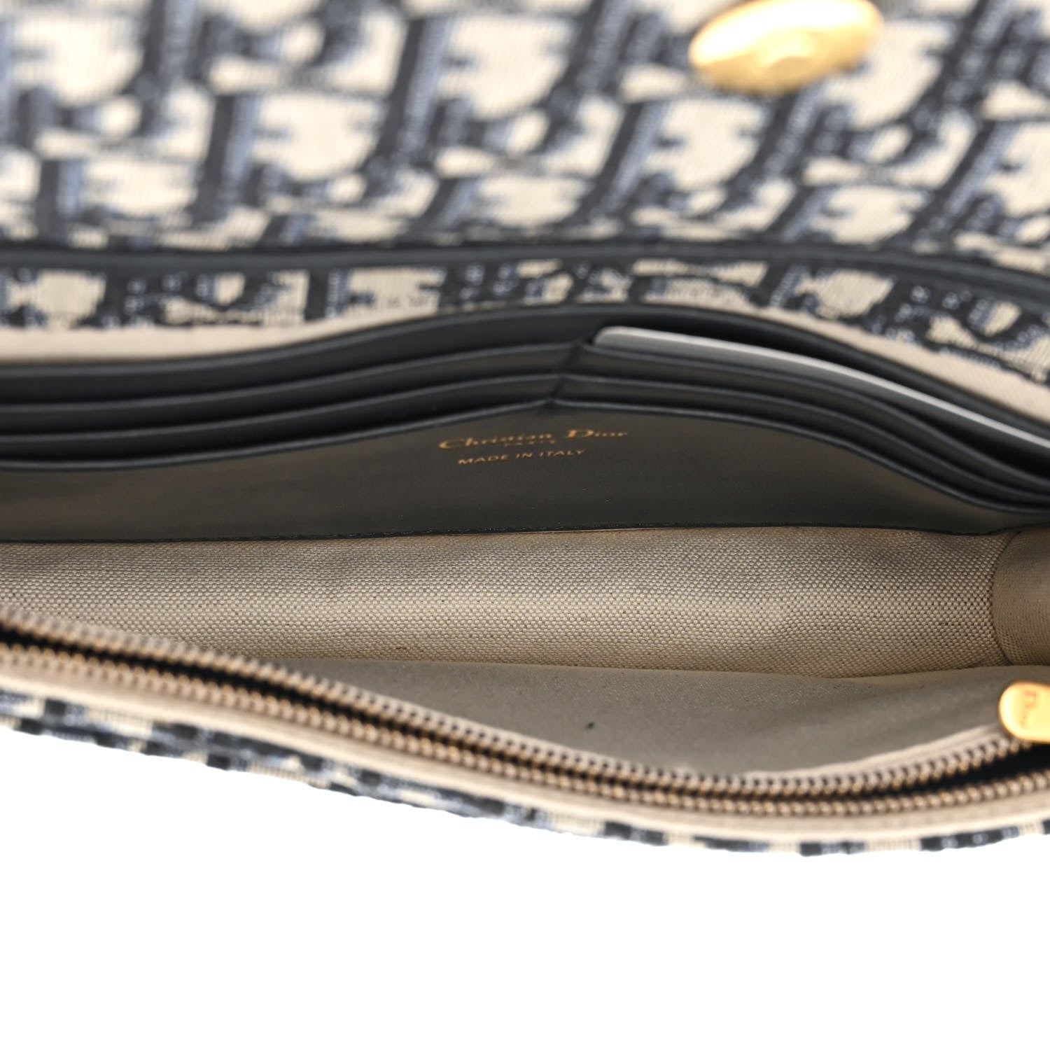 Christian Dior Oblique Saddle Chain Pouch Blue 5 of 13