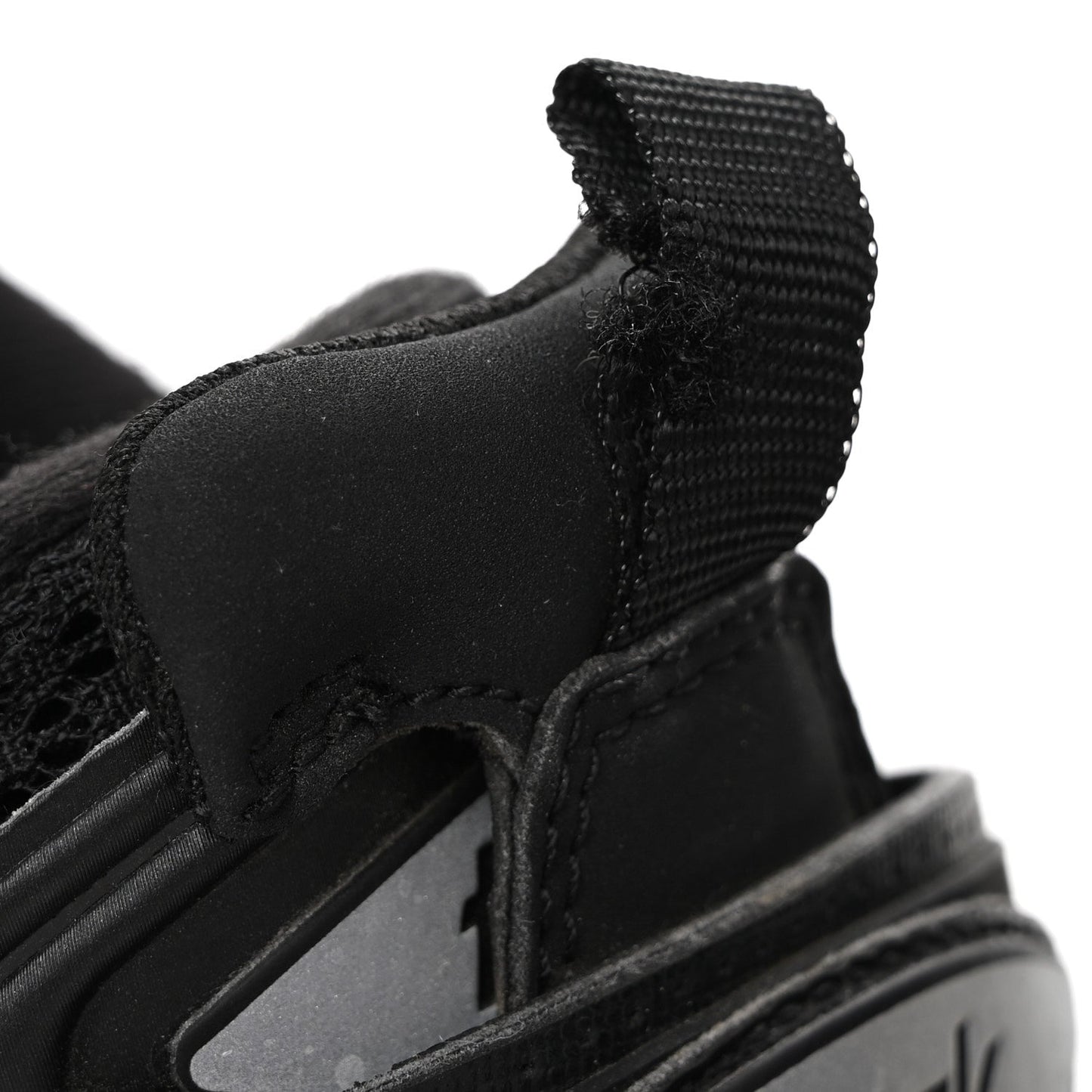 Rubber Mesh Fabric Womens Track Sneakers 36 Black