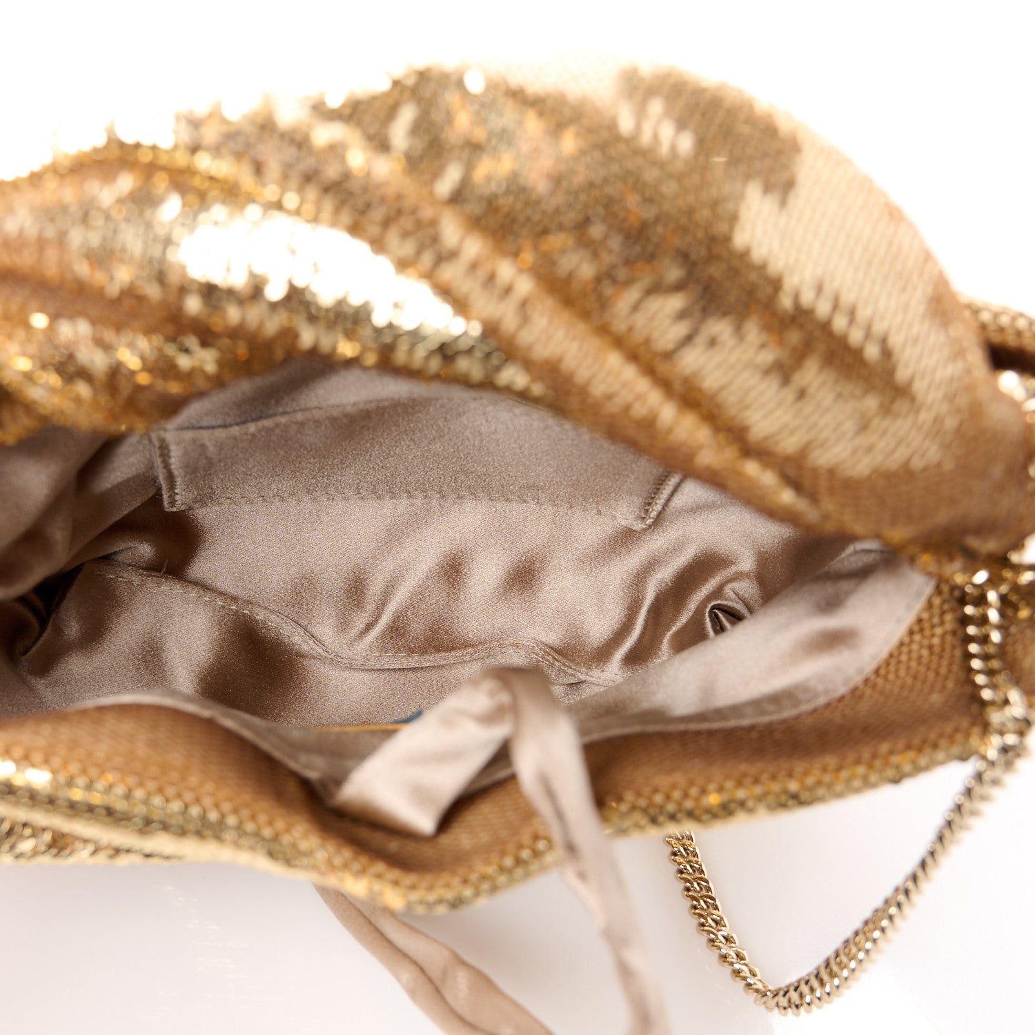 Jimmy Choo Satin Crystal Embellished Bonny Shoulder Bag Gold 5 of 12