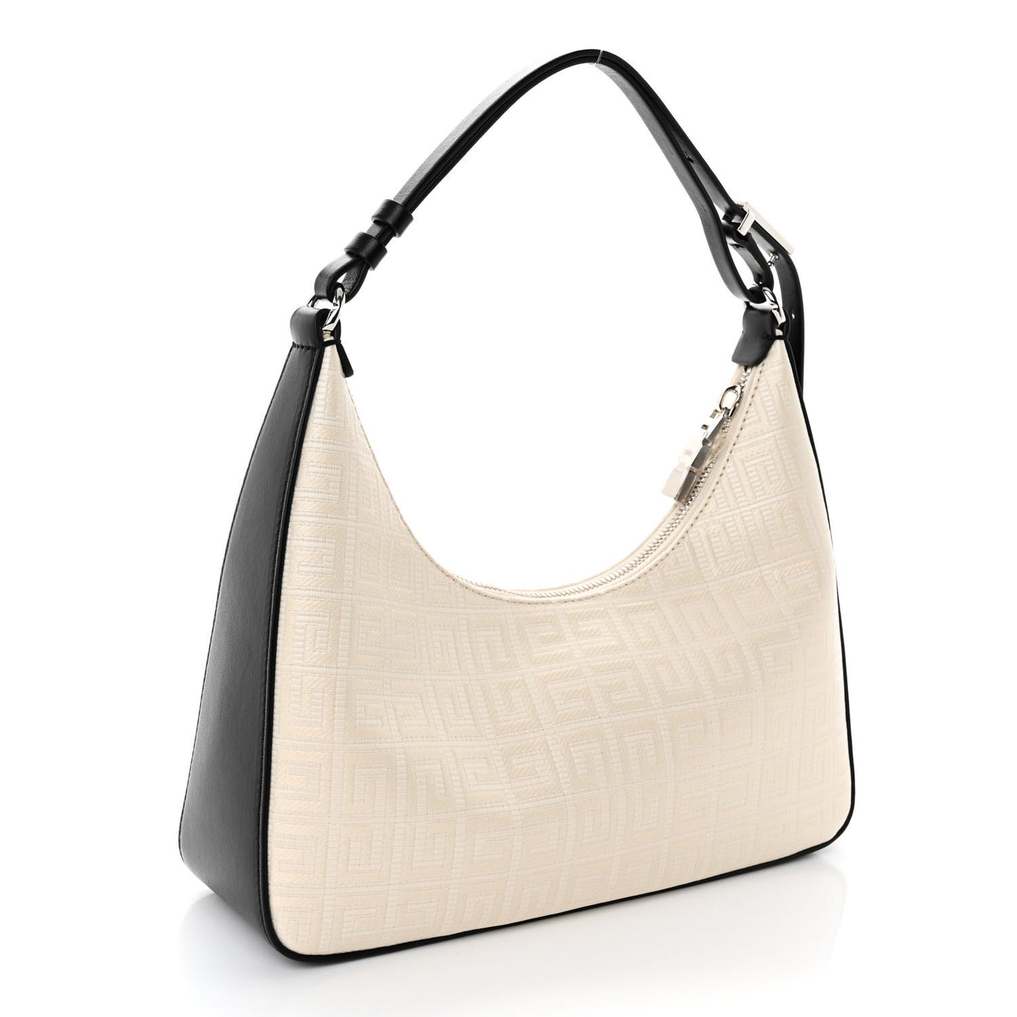 Coated Canvas Logo 4G Embossed Small Moon Cut Out Shoulder Bag Ivory