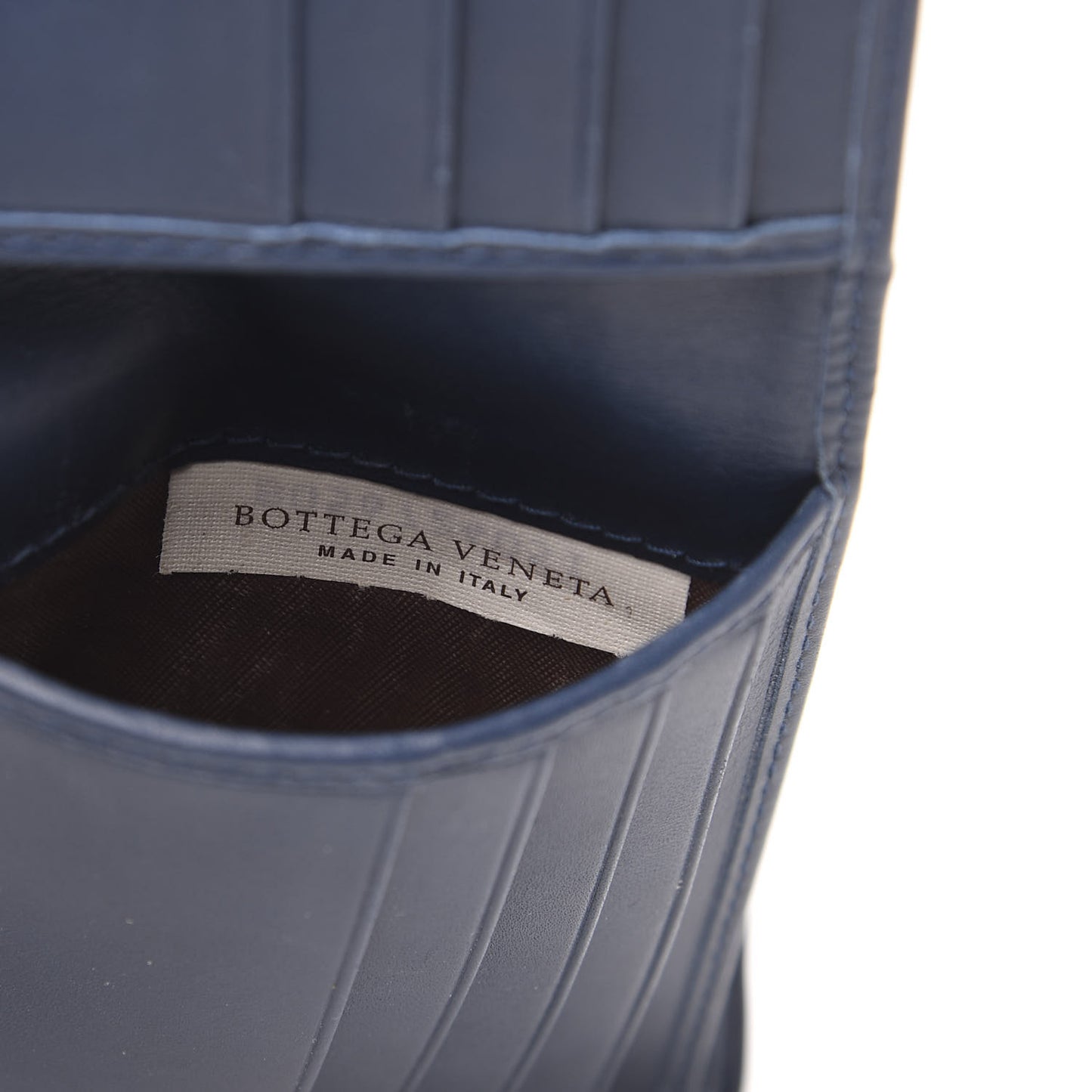 Nappa Intrecciato Bi-Fold Wallet Denim