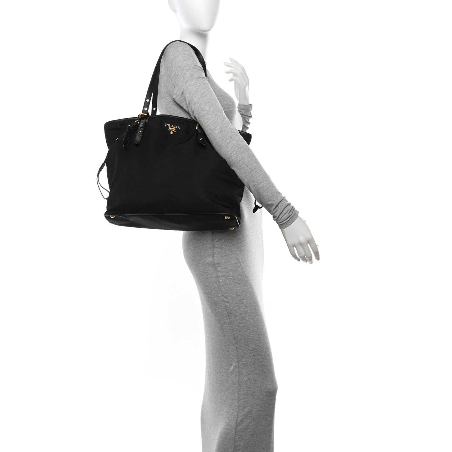 Tessuto Nylon Saffiano Tote Black