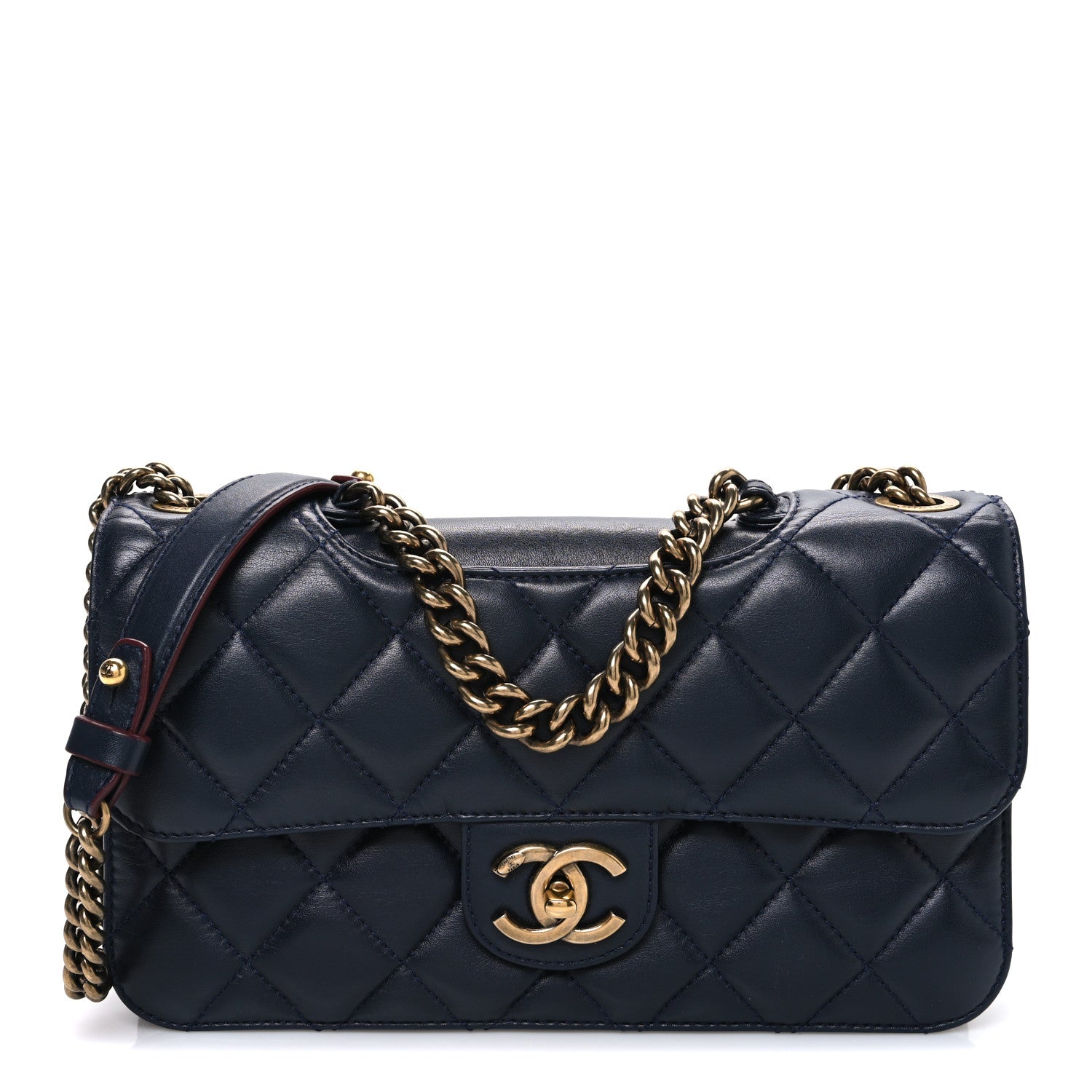 Chanel Lambskin Quilted Medium Perfect Edge Flap Navy 1839621