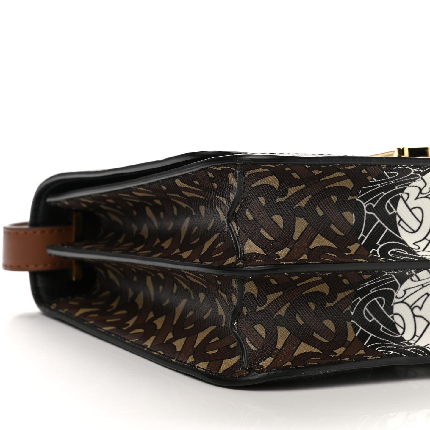E-Canvas Monogram Stripe Medium TB Bag Bridle Brown