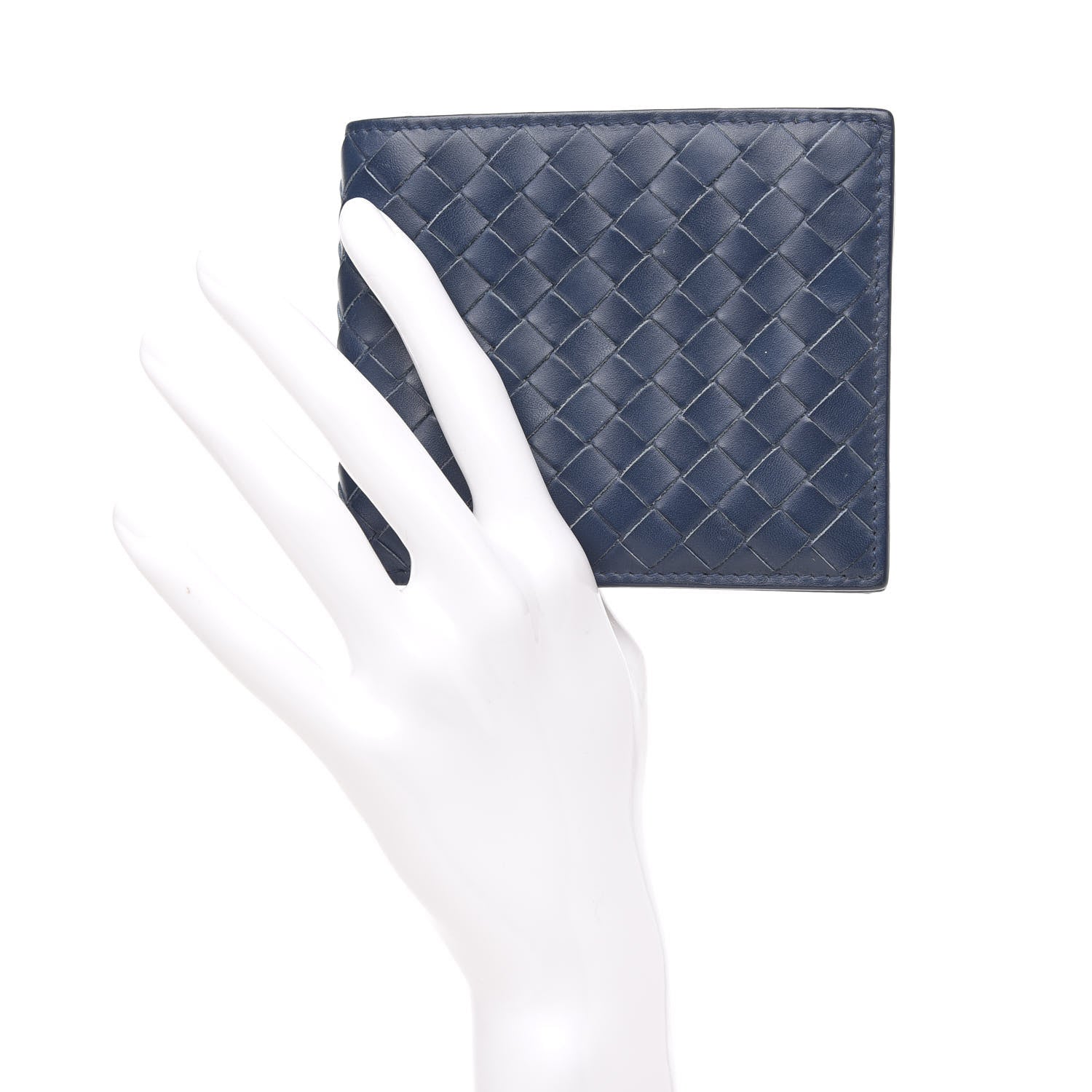 Bottega Veneta Nappa Intrecciato Bi-Fold Wallet Denim 2 of 8