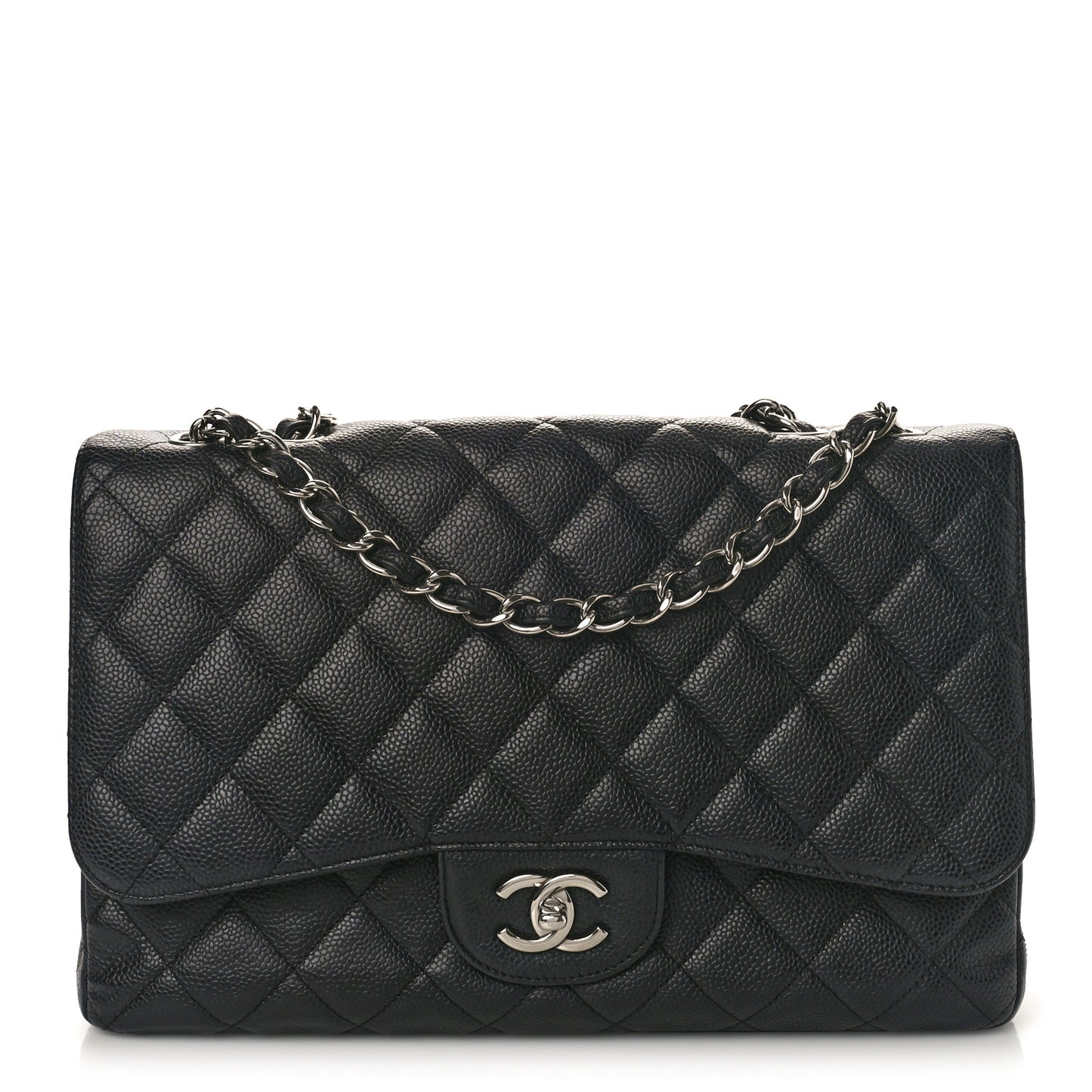 Caviar Quilted Jumbo Single Flap Black