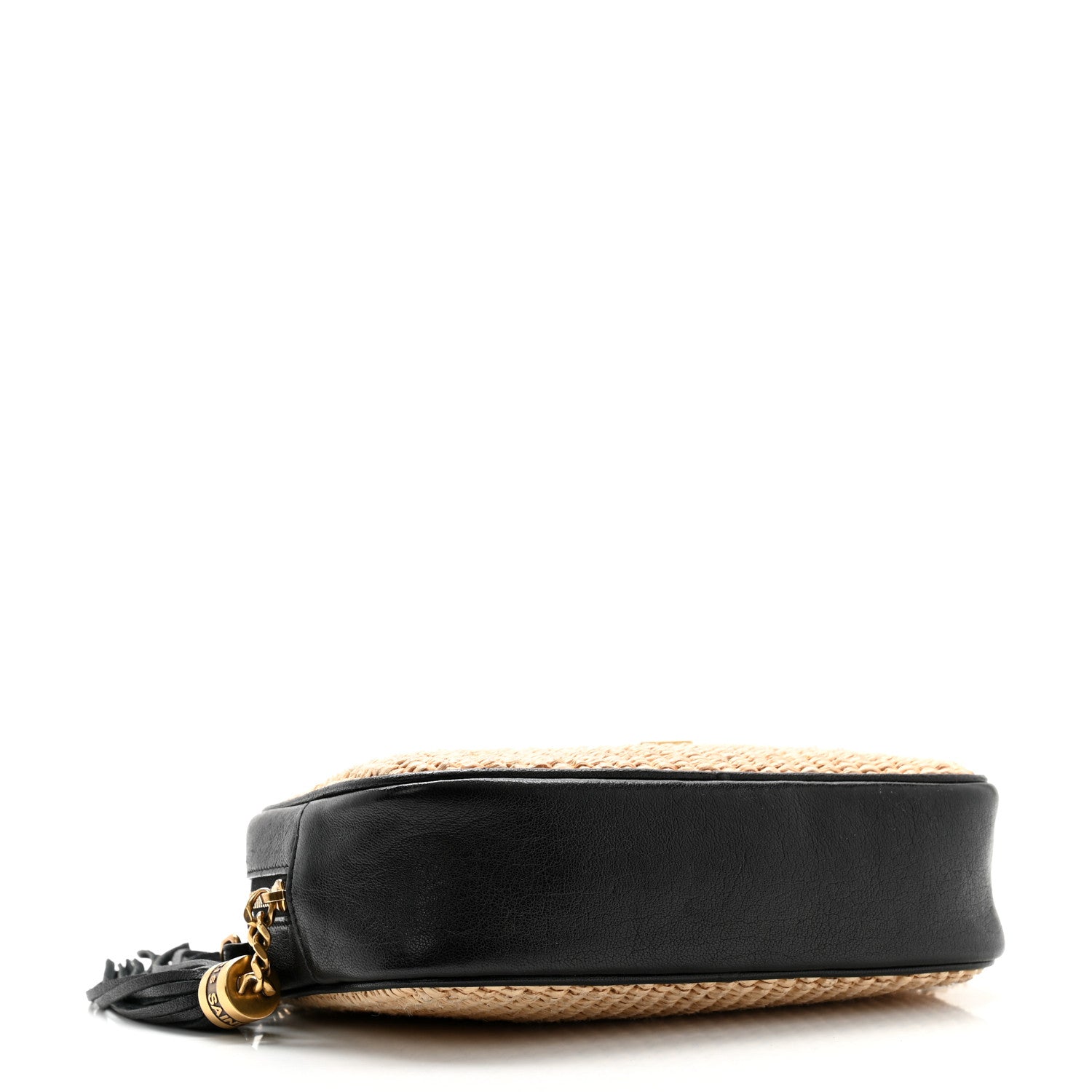 Saint Laurent Raffia Canvas Monogram Mini Lou Camera Bag Beige Black 4 of 13