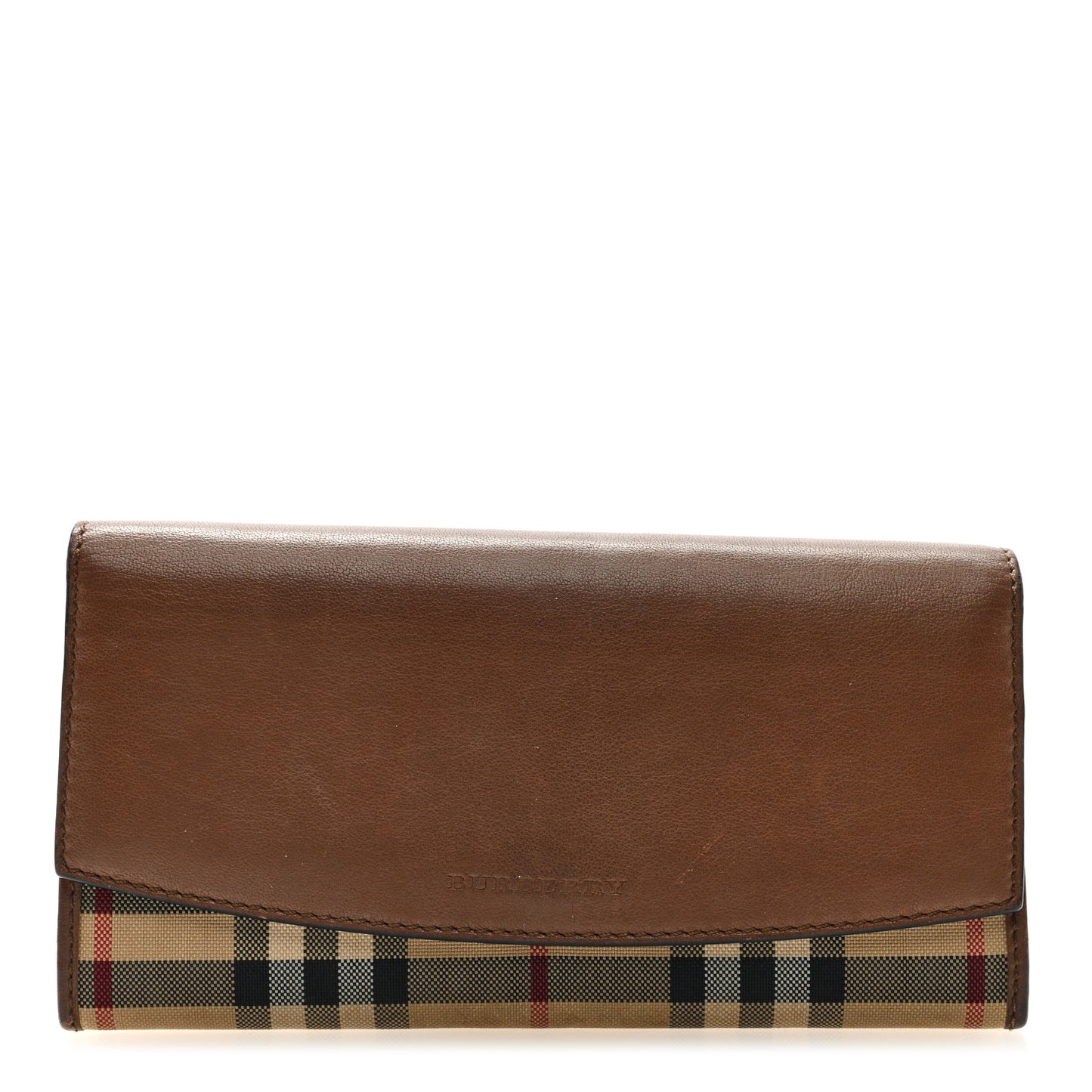 Calfskin Horseferry Check Porter Continental Wallet Tan