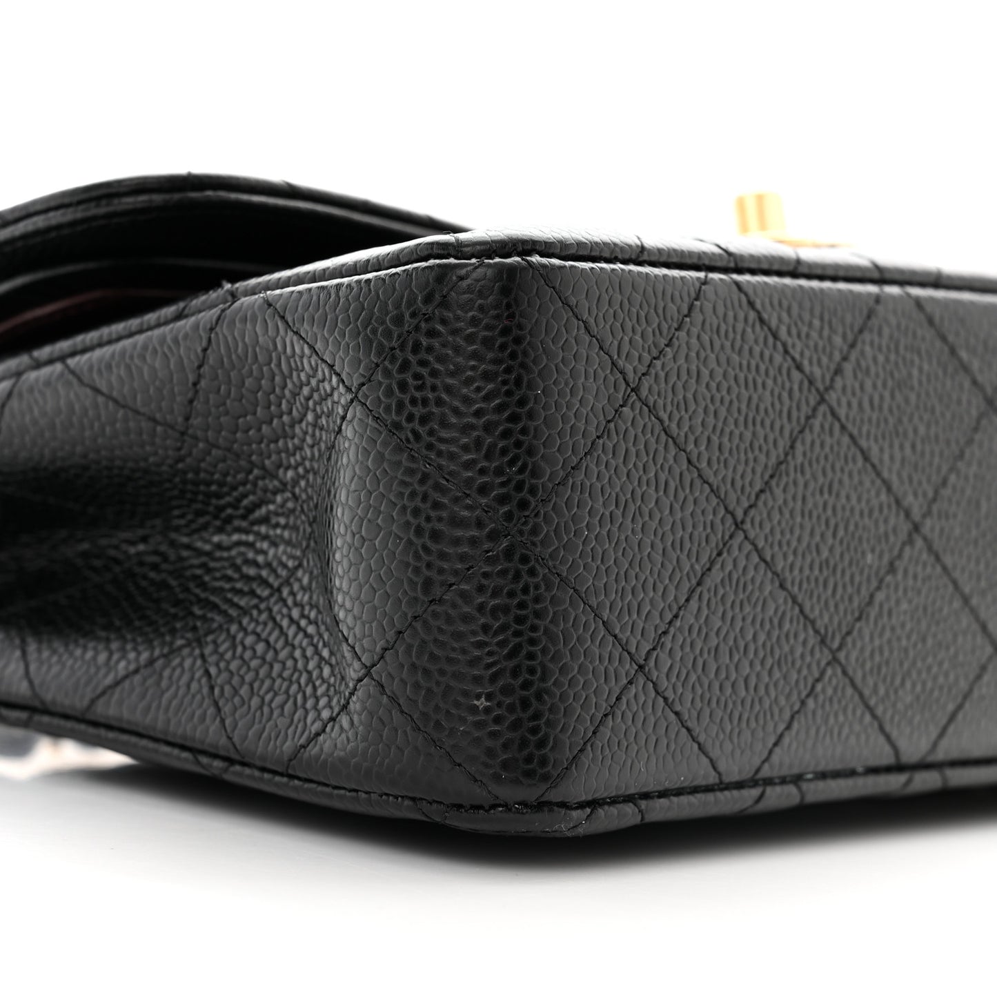 Caviar Quilted Small Double Flap Black