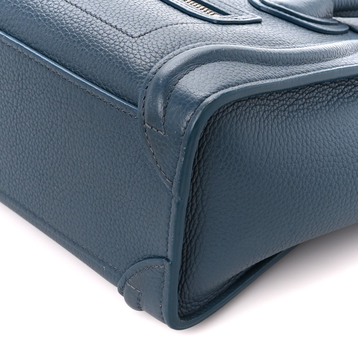 Drummed Calfskin Nano Luggage Petrol