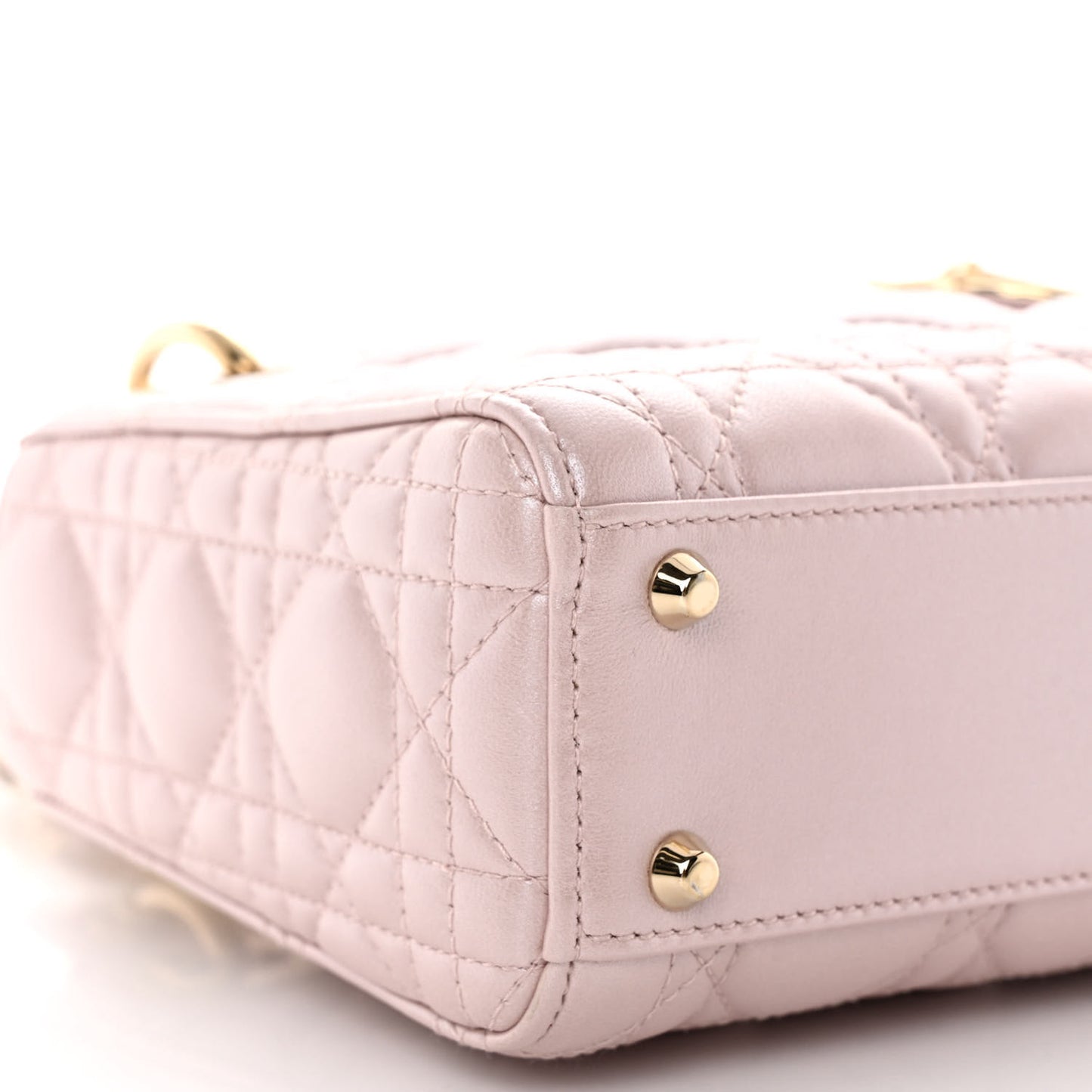 Metallic Lambskin Cannage Mini Lady Dior Lotus