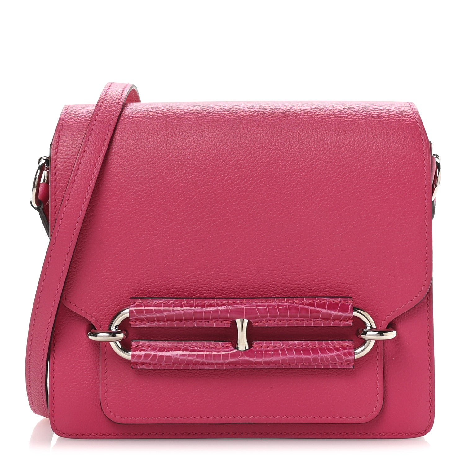 Hermes Evercolor Matte Alligator Mini Touch Sac Roulis Rose Mexico