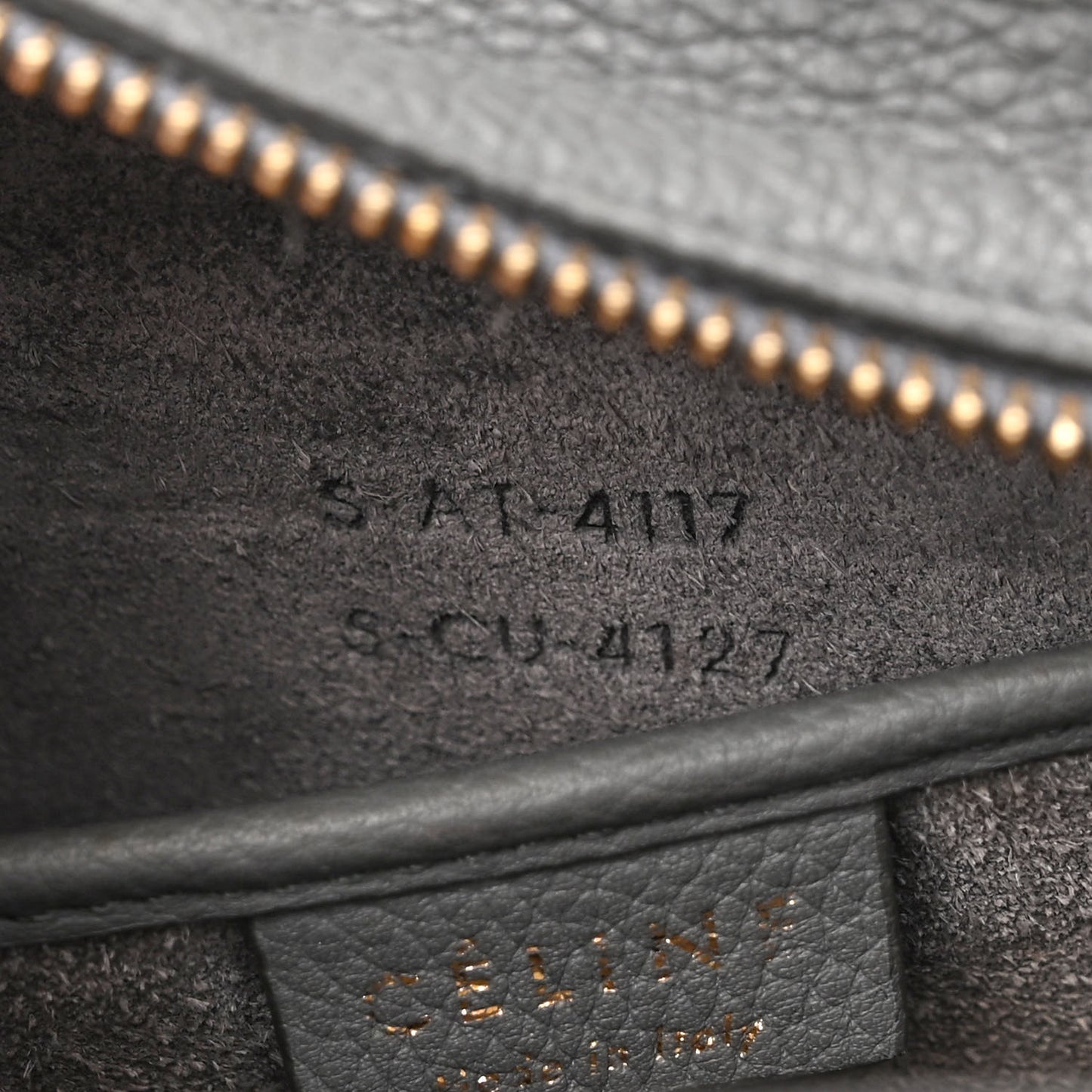 Baby Drummed Calfskin Nano Luggage Kohl