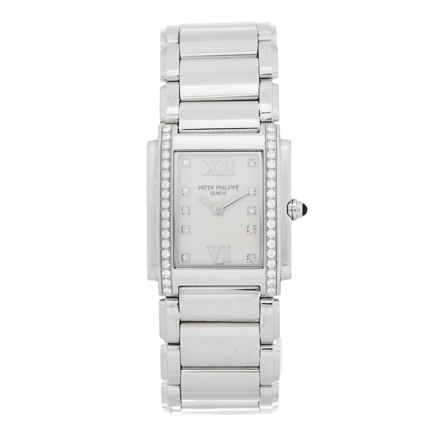 Stainless Steel Diamond 25mm Twenty-4 Quartz Watch White 4910/10A-011