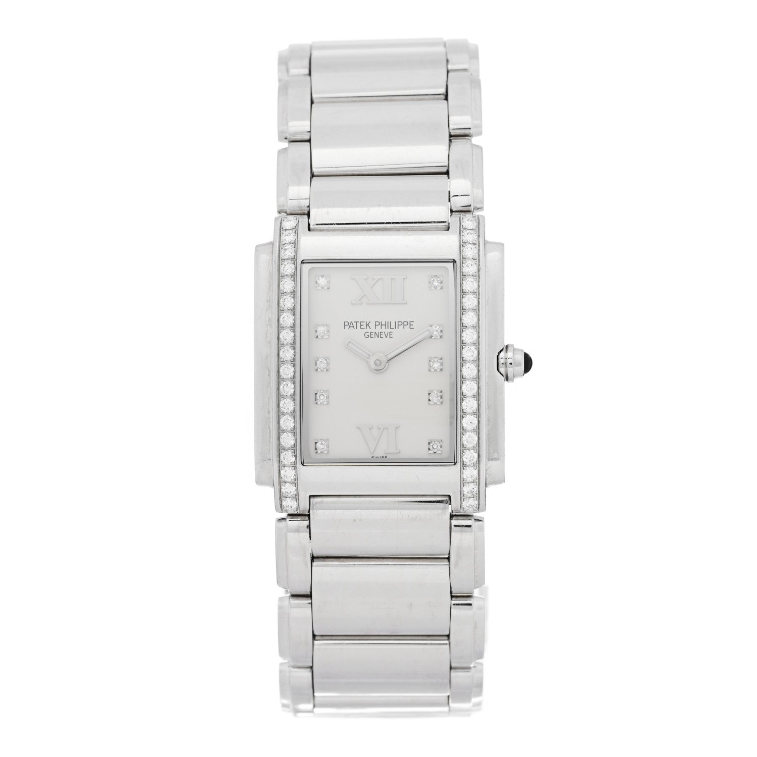 Patek Philippe Stainless Steel Diamond 25mm Twenty-4 Quartz Watch White 4910/10A-011 1 of 4