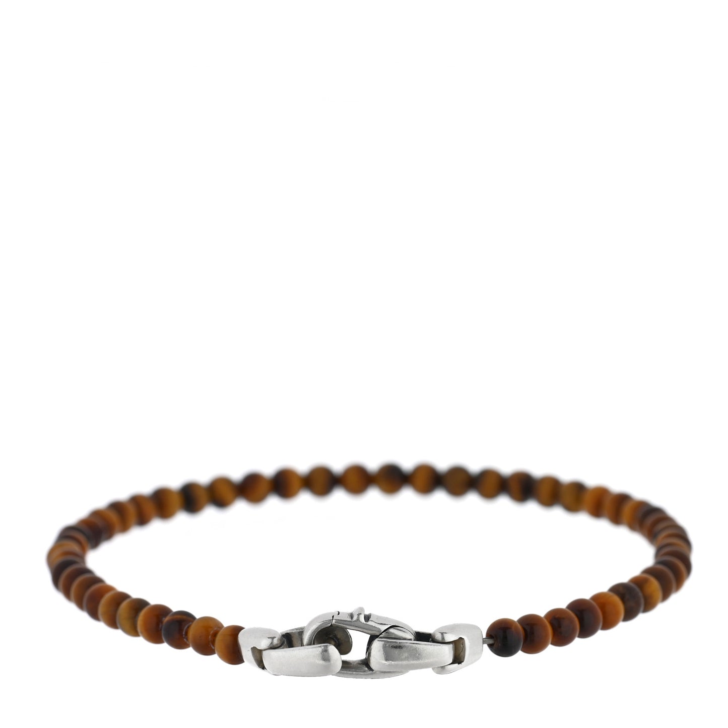 Sterling SIlver Tigers Eye 4mm Spiritual Beads Bracelet