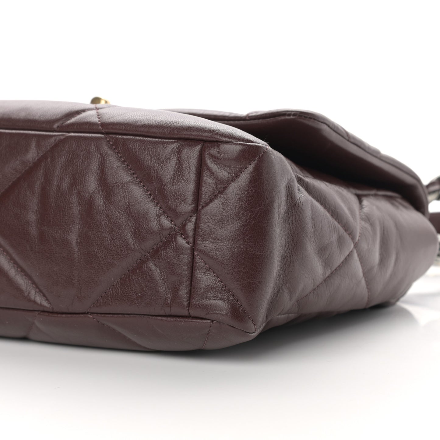 Lambskin Quilted Large Chanel 19 Flap Dark Brown