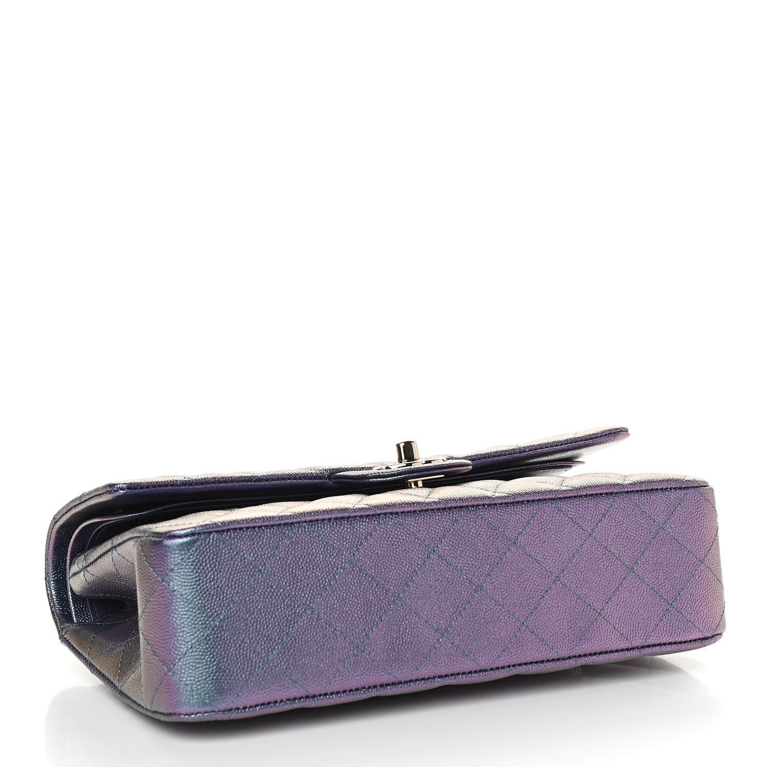 Chanel Iridescent Caviar Quilted Medium Double Flap Dark Blue 4 of 11