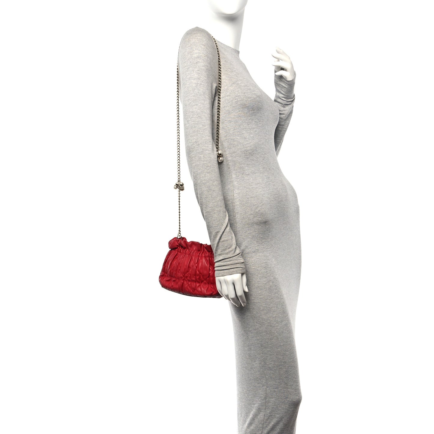 Gaufre Lambskin Cannage Delices Mini Bag Red