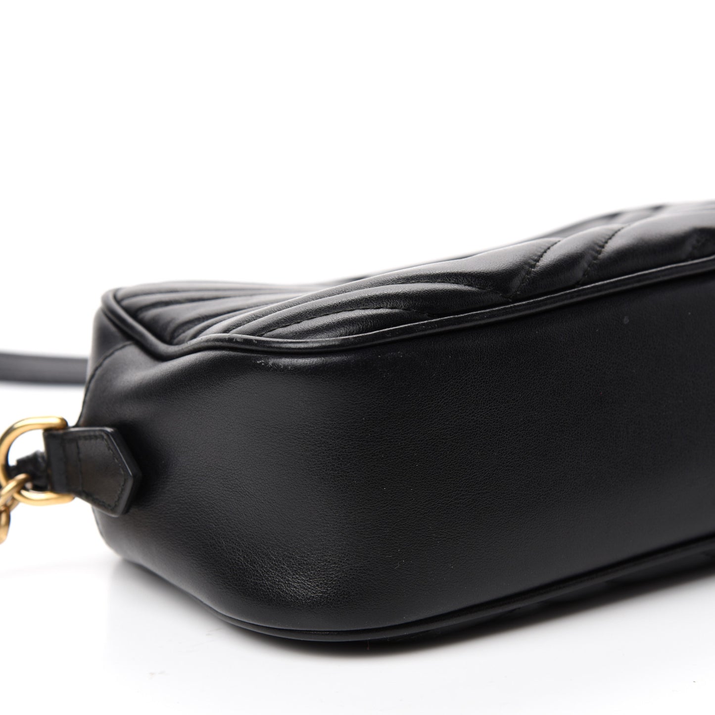 Calfskin Matelasse Small GG Marmont Chain Shoulder Bag Black