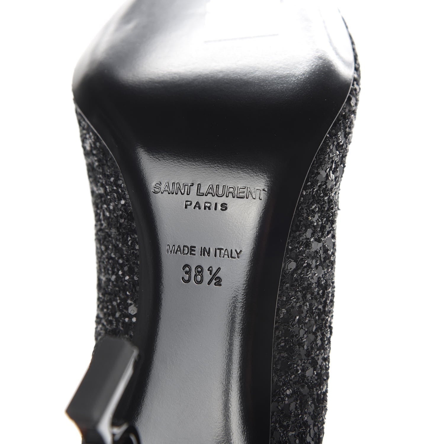 Saint Laurent Glitter Opyum 85 Pumps 38.5 Black 8 of 10