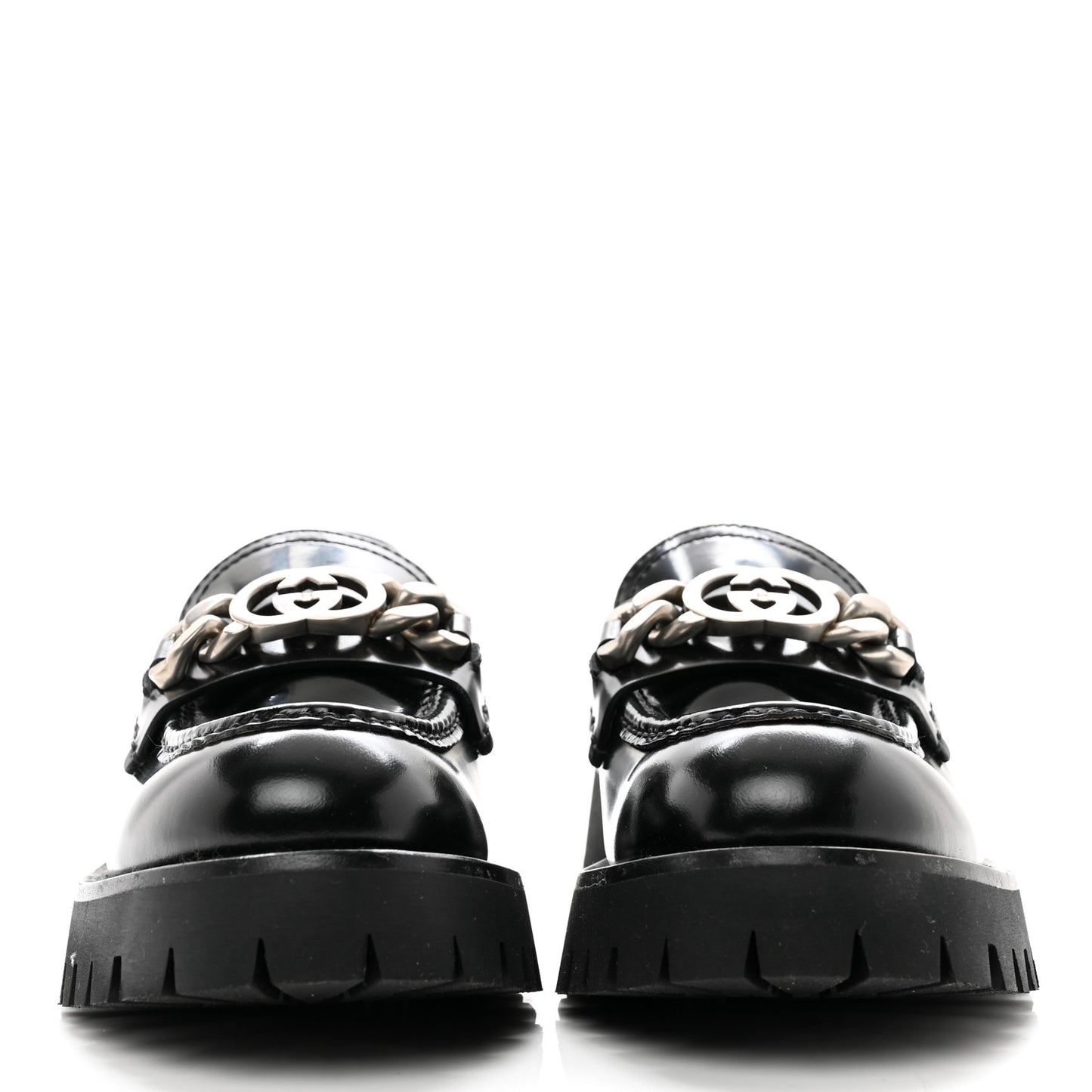 Cordovan Lux Womens Jeanne Platform Lug Sole 30/45mm Loafers 37 Black