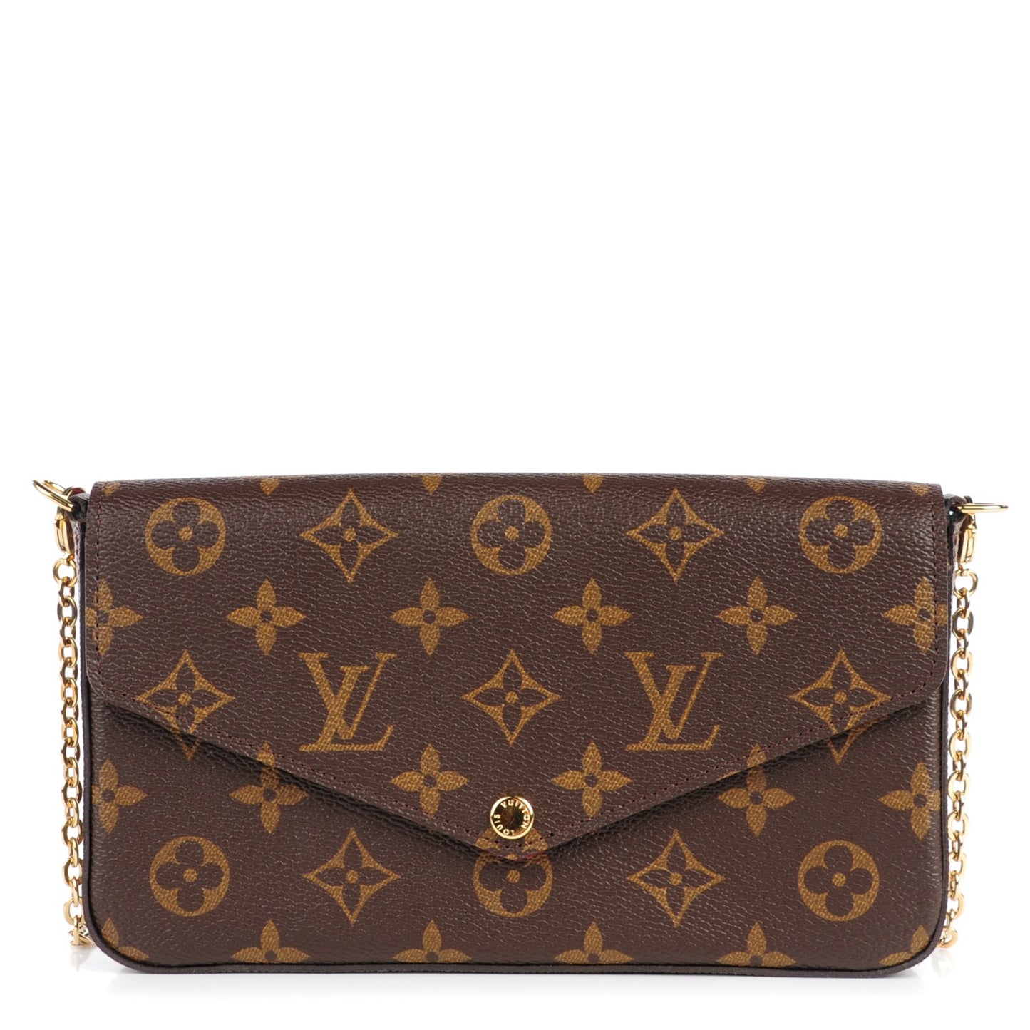 Monogram Pochette Felicie Chain Wallet Fuchsia