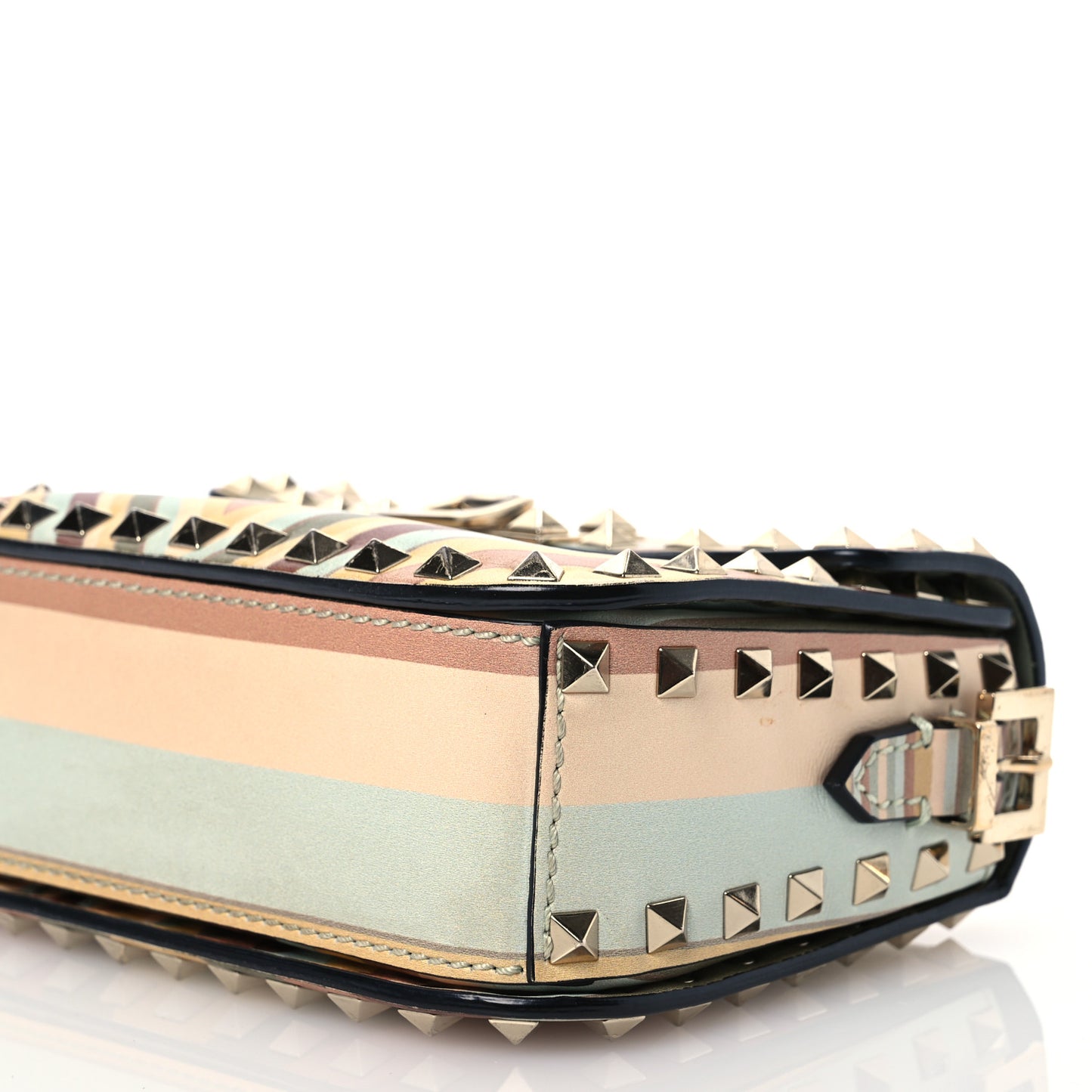 Vitello Native Couture 1975 Rockstud Crossbody Bag Green Multicolor