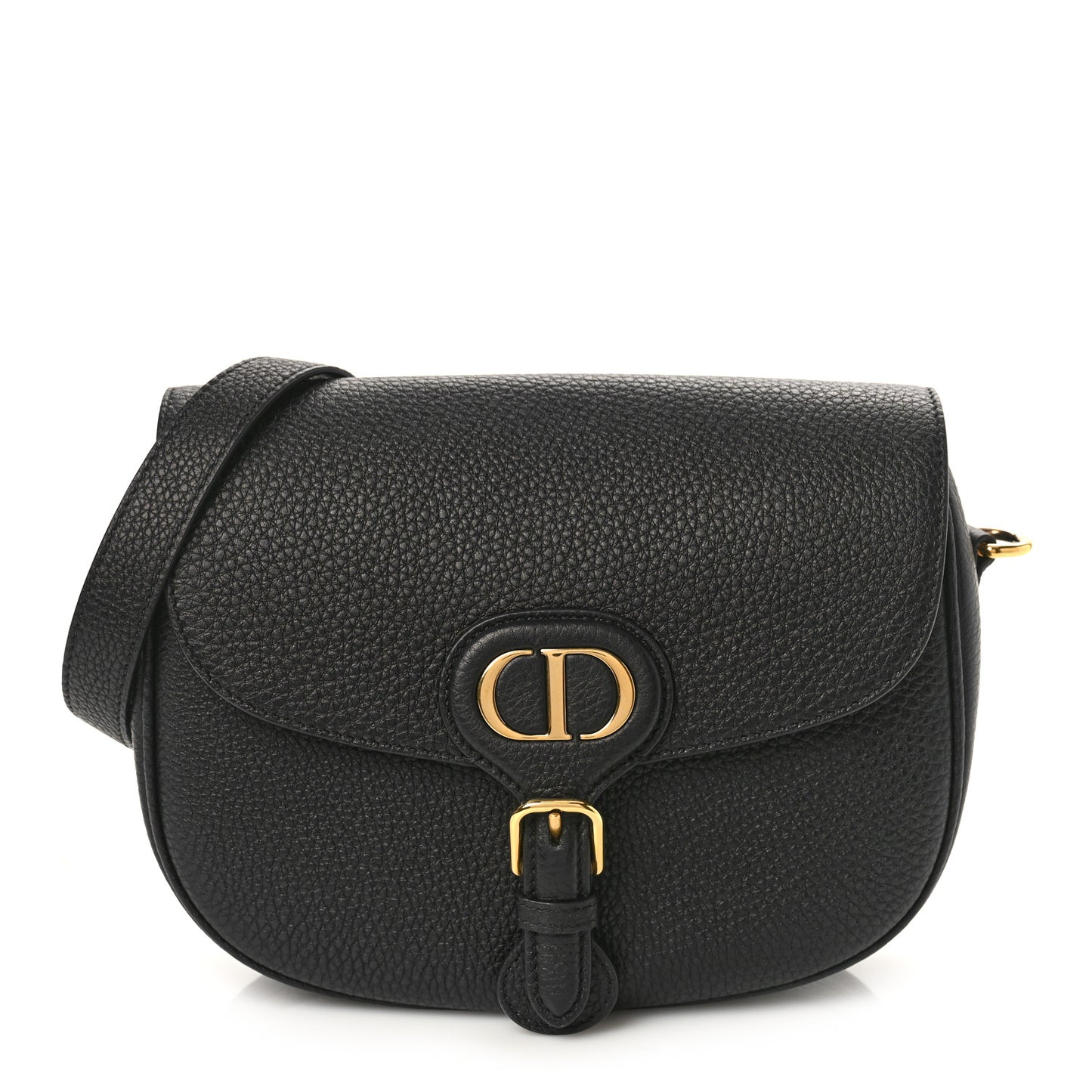 Grained Calfskin Medium Bobby Flap Black