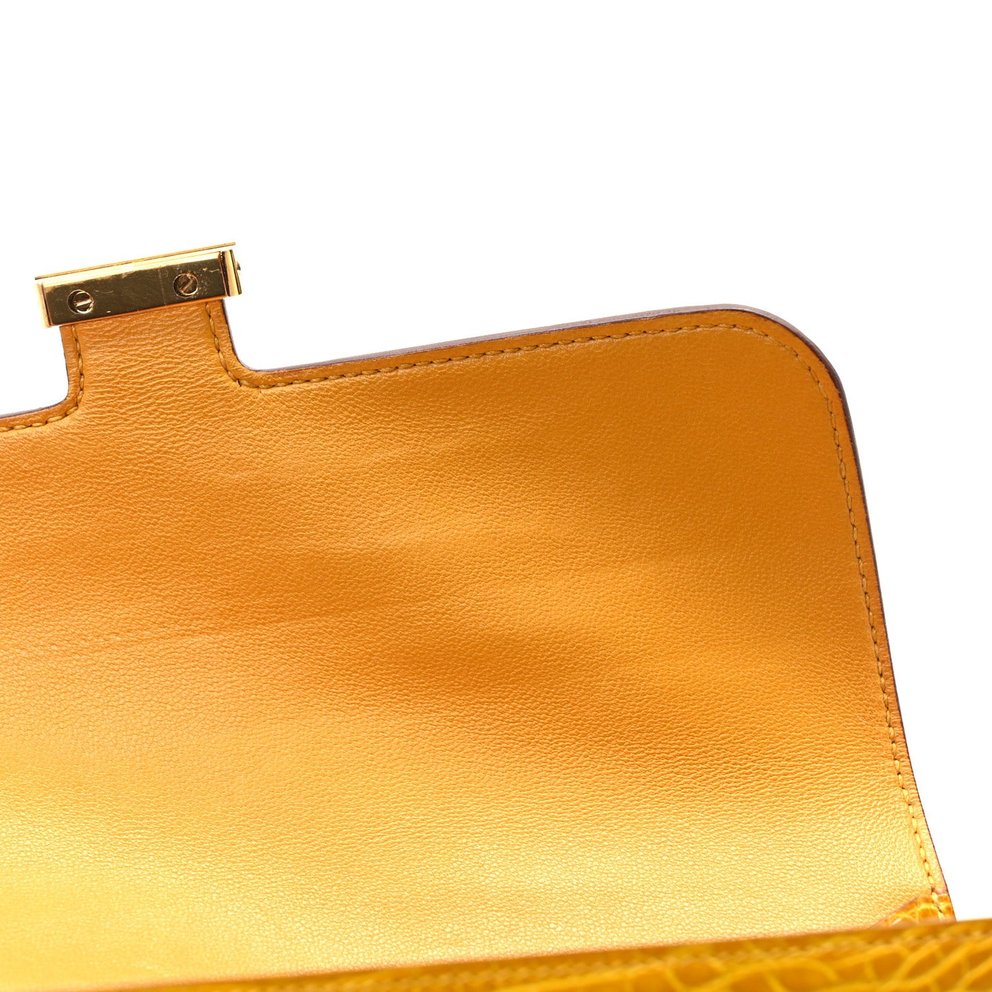 Shiny Alligator Constance Long Wallet Curry