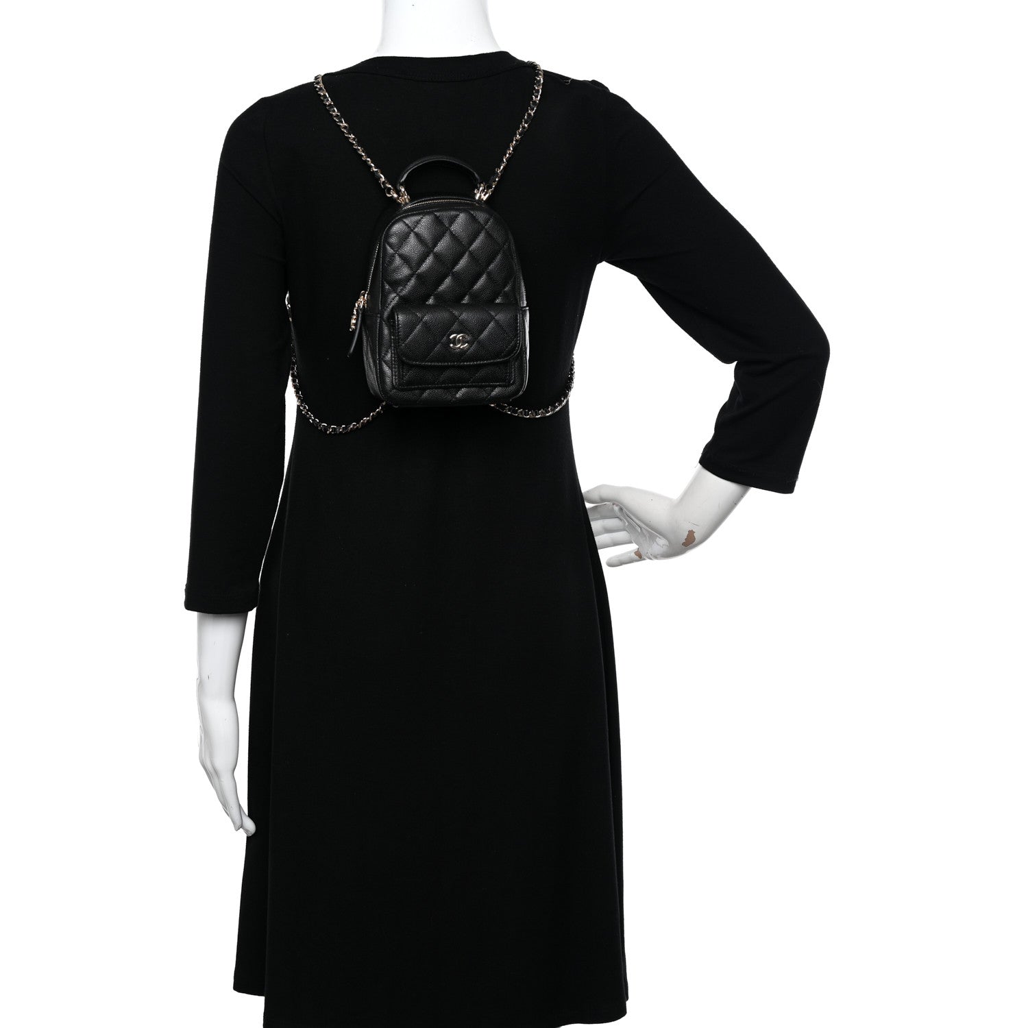 Chanel Caviar Quilted CC Mini Classic Backpack Black 2 of 9