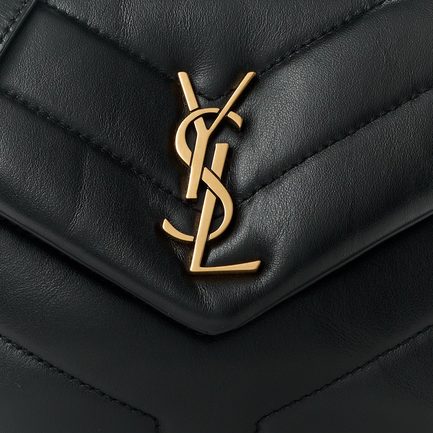 Calfskin Y Quilted Monogram Toy Loulou Crossbody Bag Black