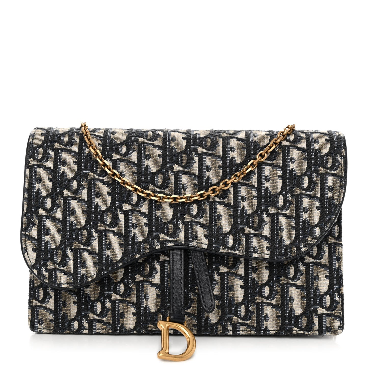 Oblique Saddle Chain Pouch Blue