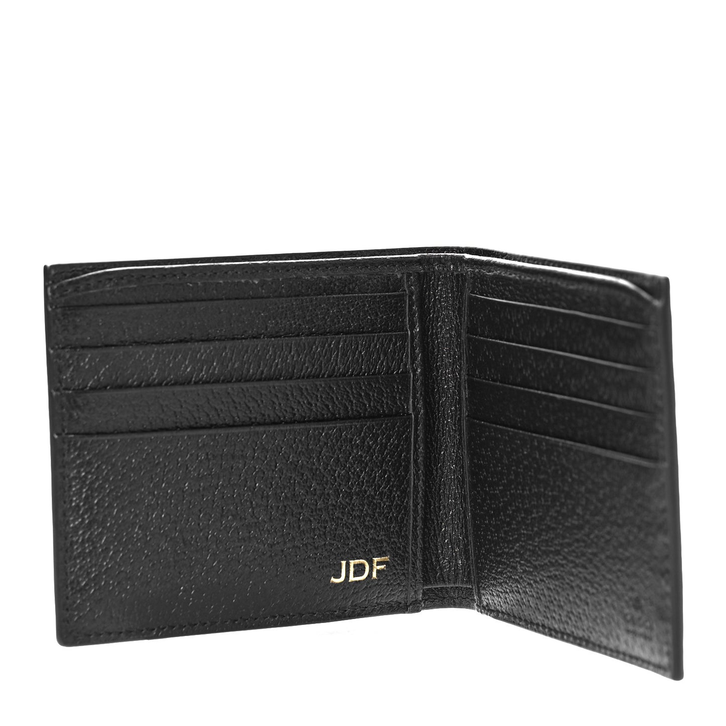 Calfskin Boar Effect GG Marmont Bi-Fold Wallet Black