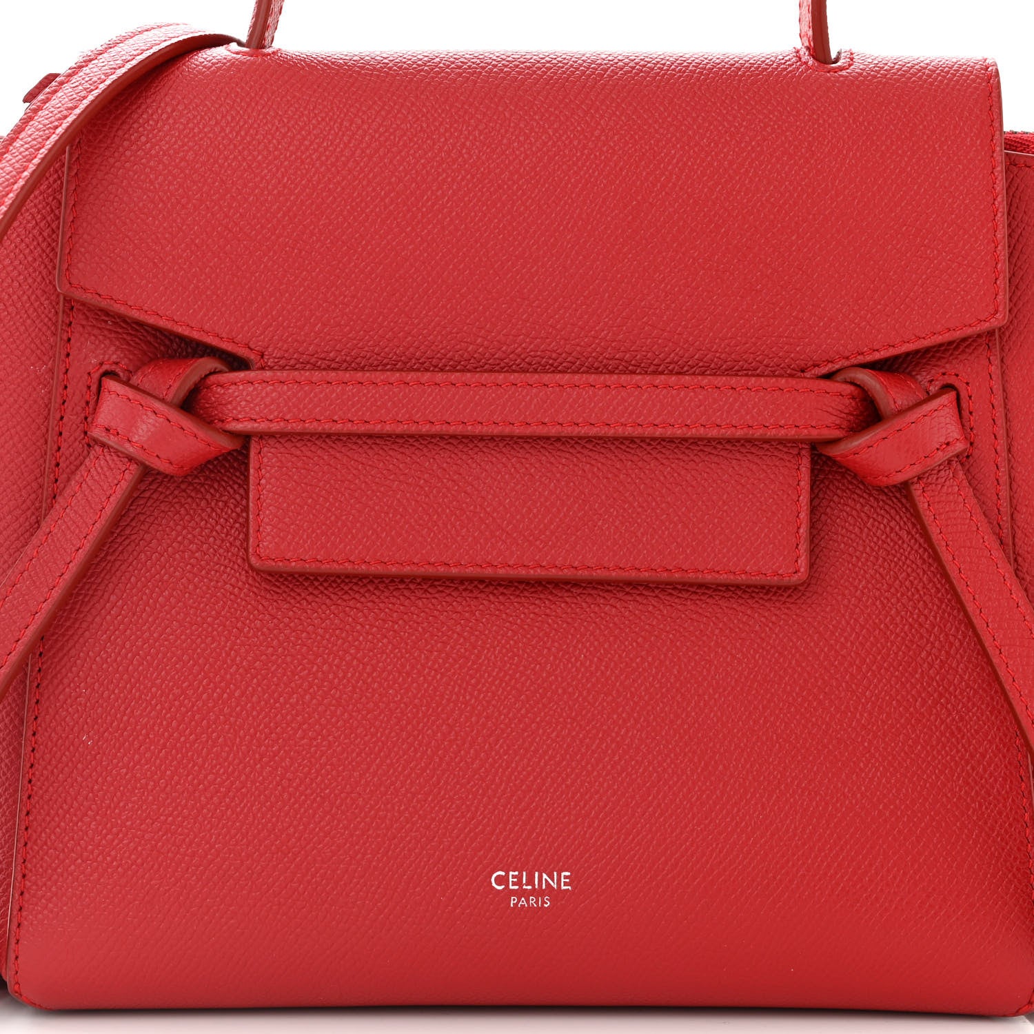 Celine Grained Calfskin Nano Belt Bag Ruby 8 of 12