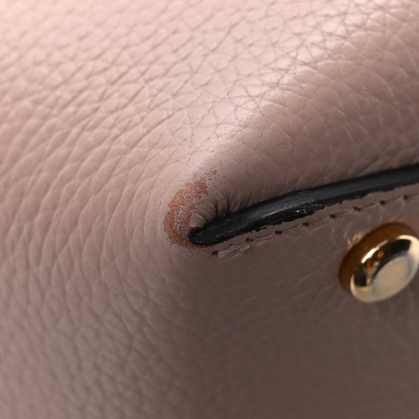 Grained Calfskin Mini Gancino Bucket Bag Amaretti