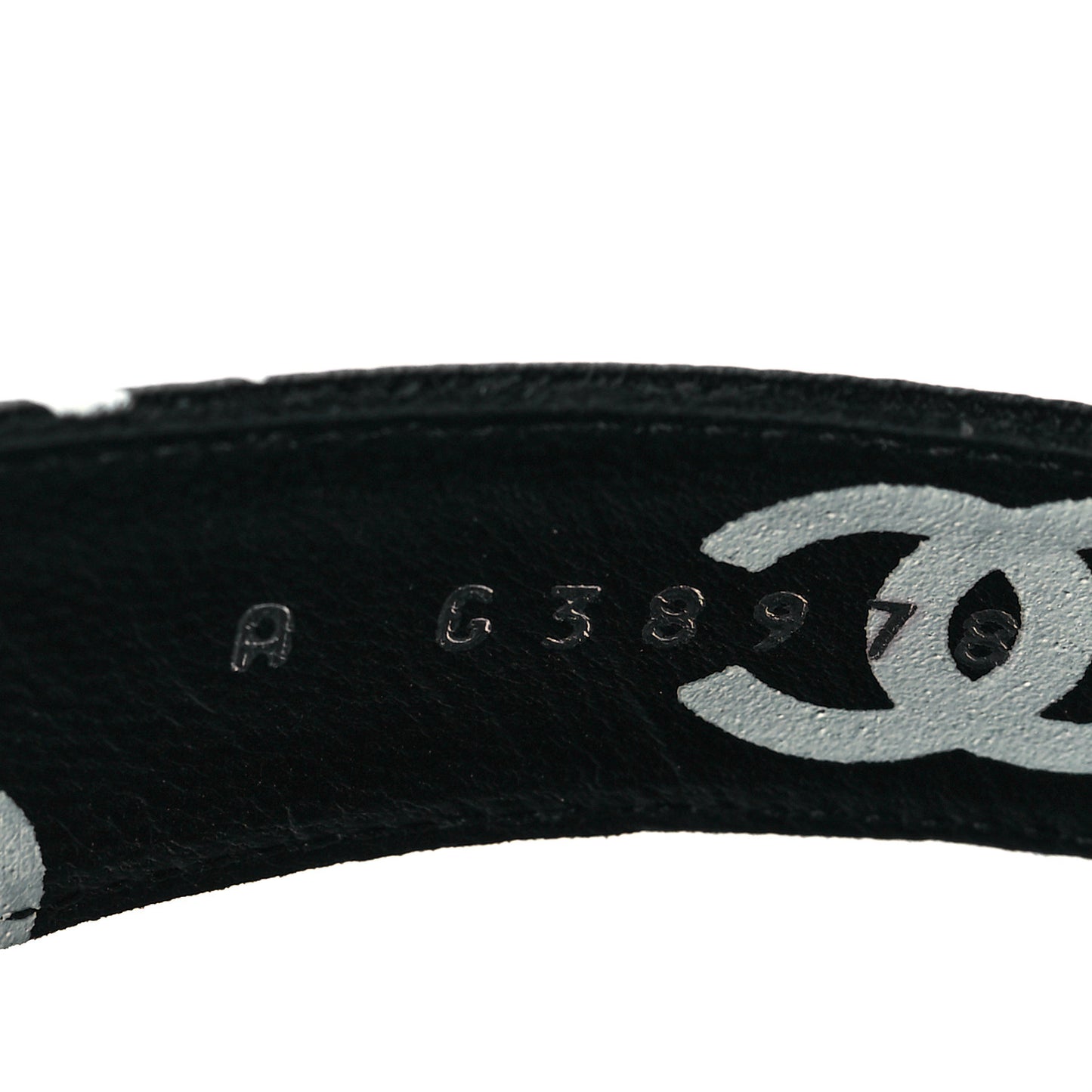 Lambskin Printed CC Thong Sandals 38.5 Black White