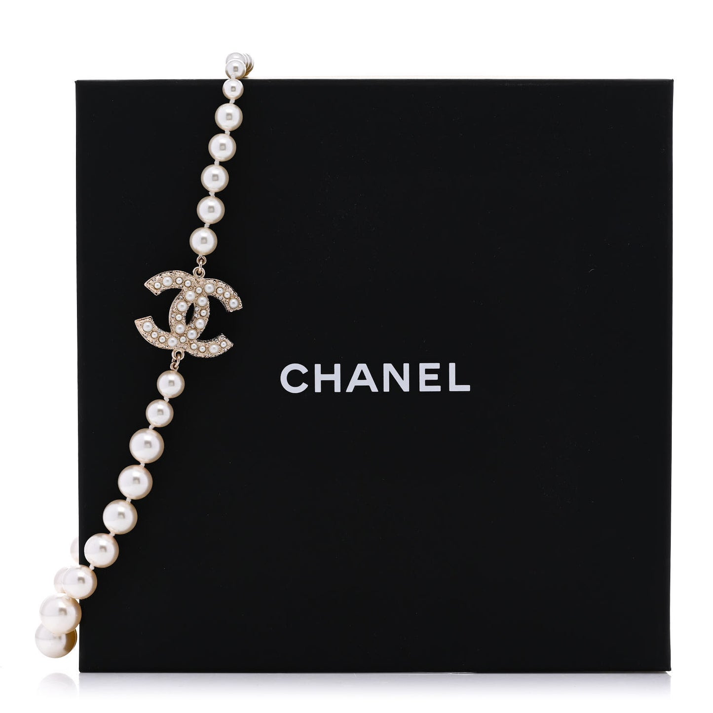 Pearl CC 100th Anniversary Necklace Light Gold
