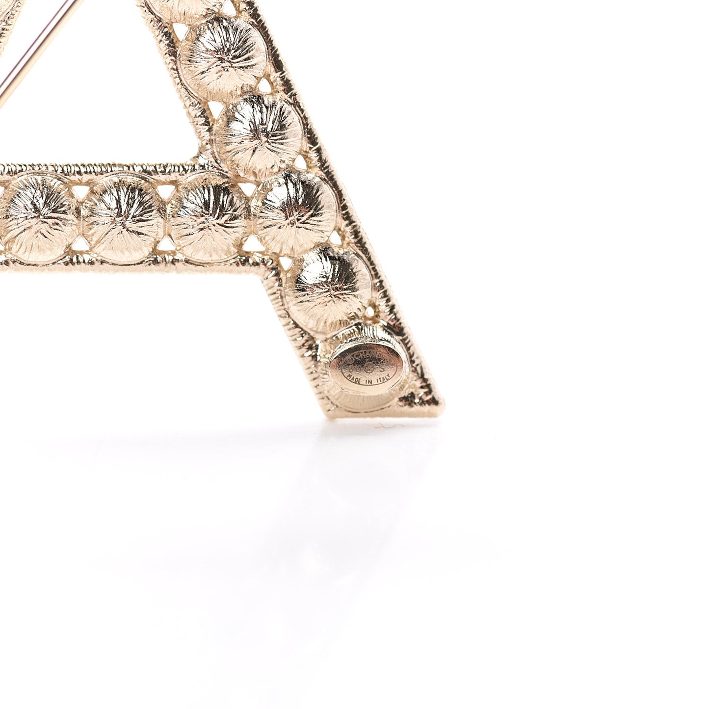 Crystal Cha-Nel Logo Brooch Set Gold