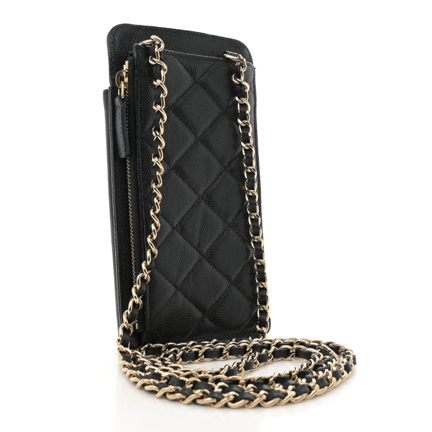 Chanel Caviar Quilted Zip Phone Case Black 3 of 12